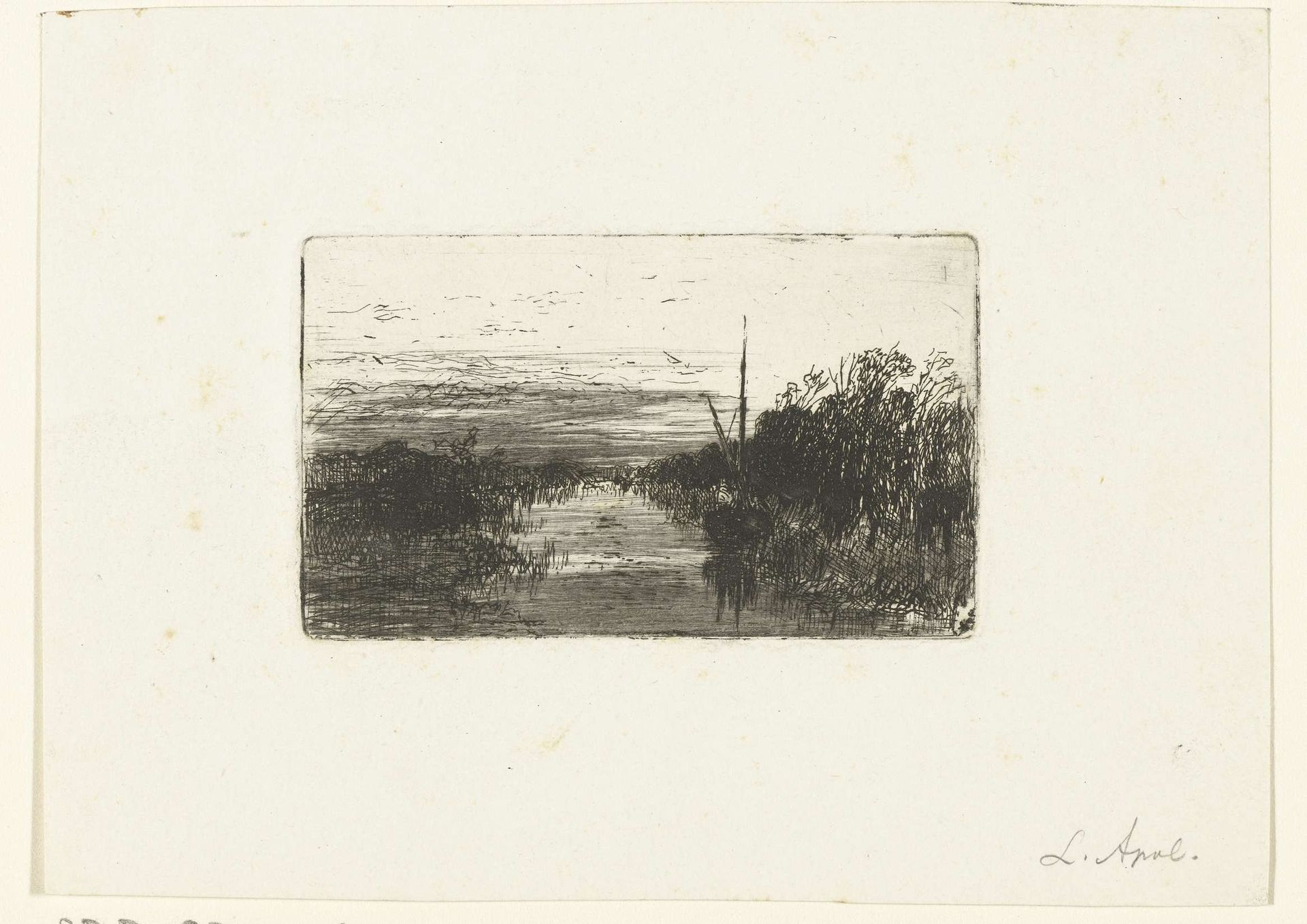 Vaart met zeilboot by Louis Apol