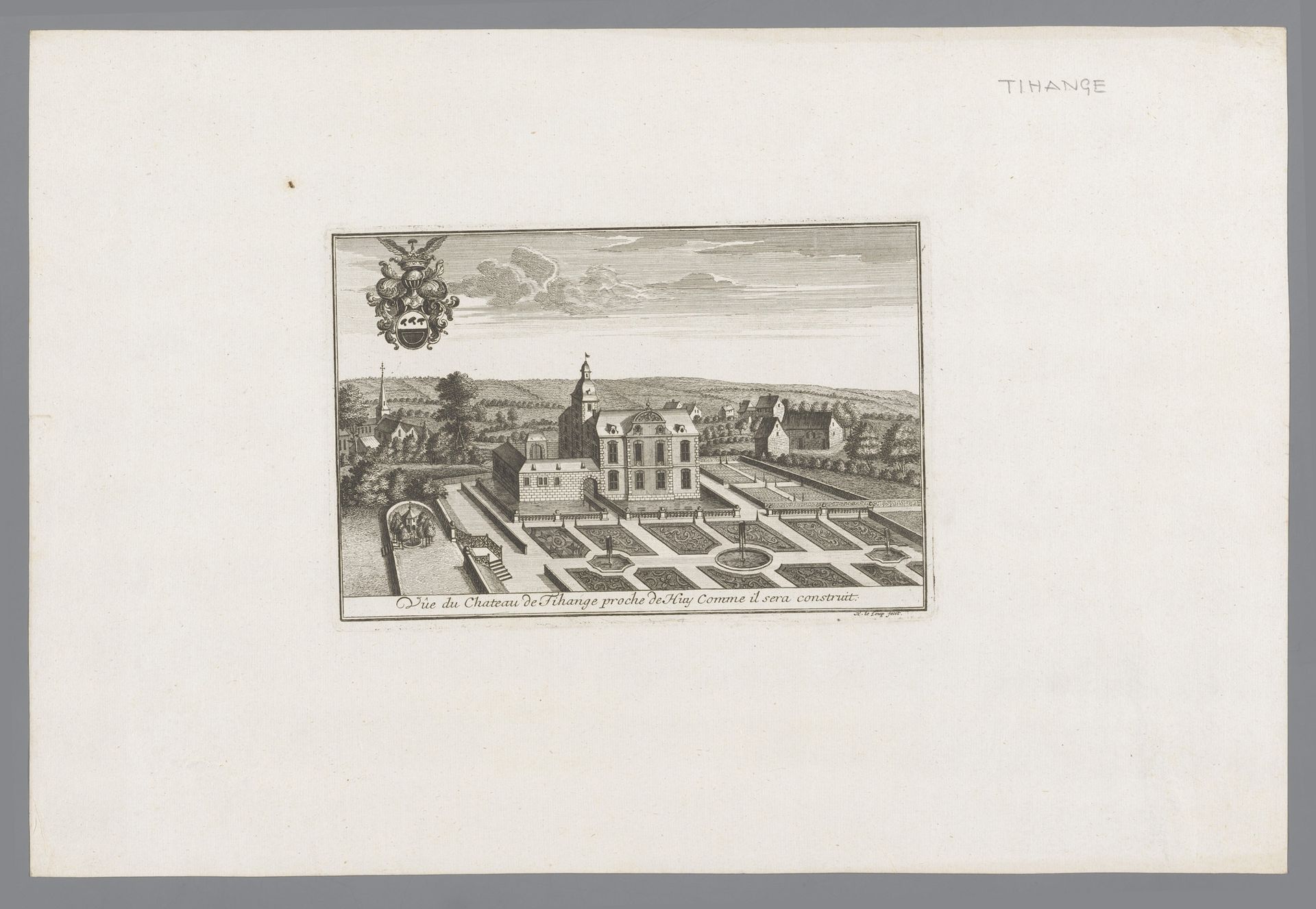 Gezicht op een kasteel bij Tihange by Anonymous