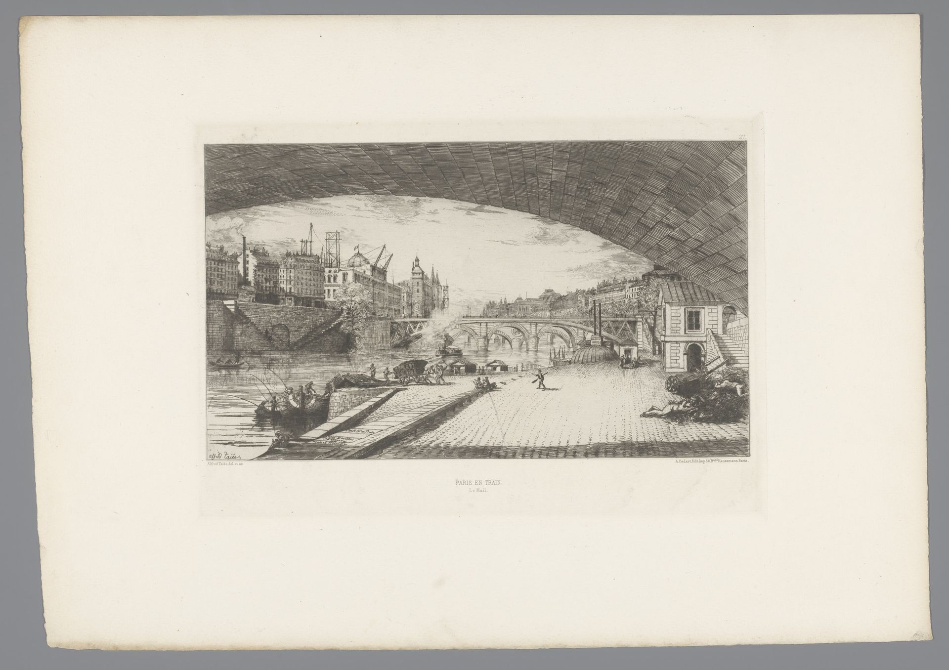 Gezicht op de Pont d'Arcole te Parijs by Alfred Taiée