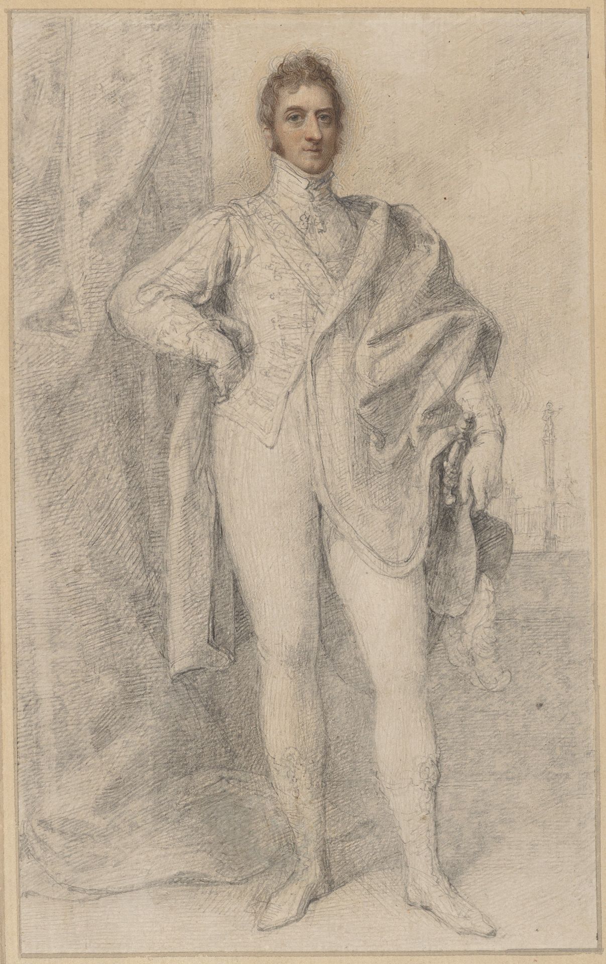 Portrait of George, 5th Duke of Marlborough, with Blenheim in the Distance by Richard Cosway