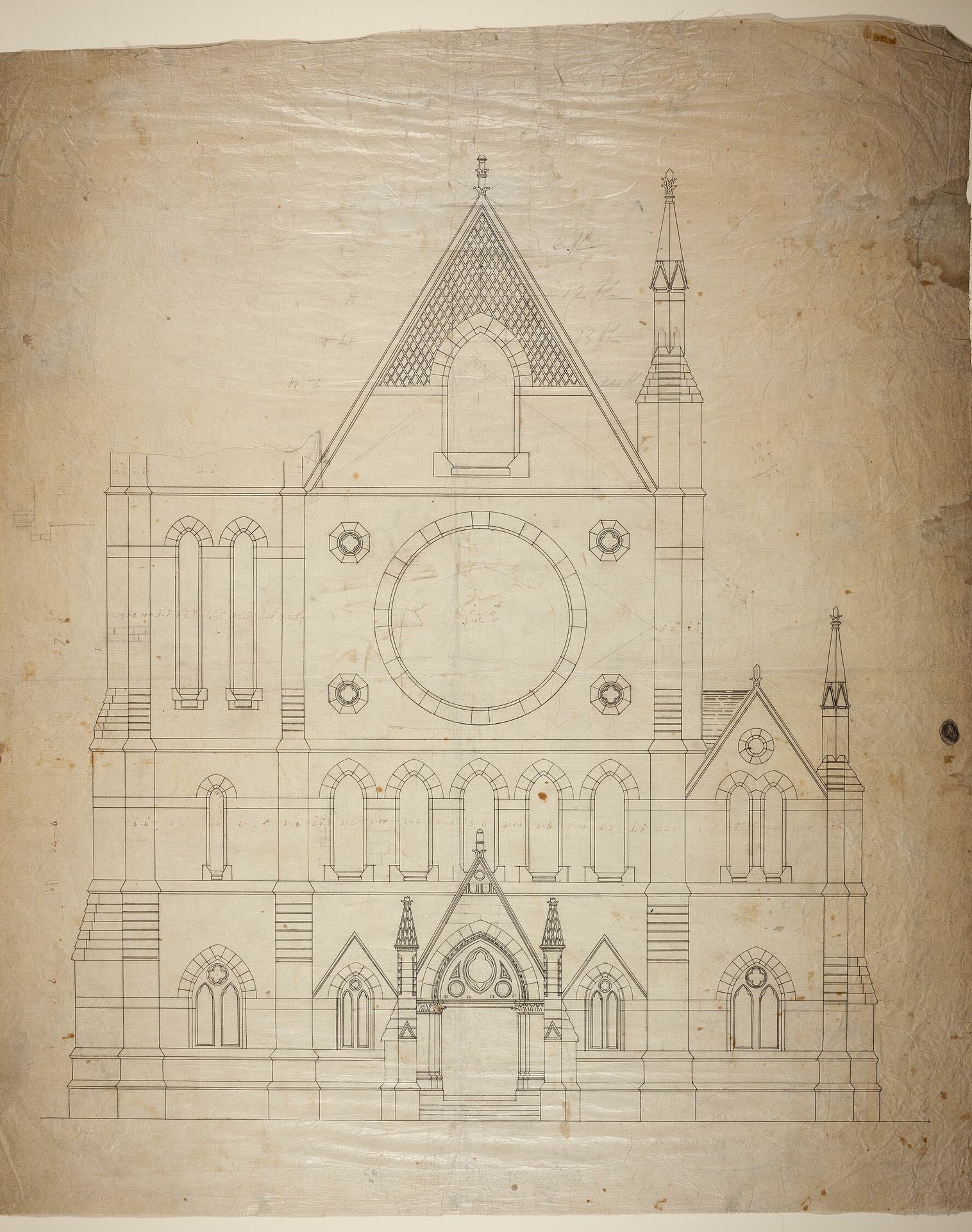 Second Presbyterian Church, Chicago, Illinois, East Elevation by Renwick & Sands
