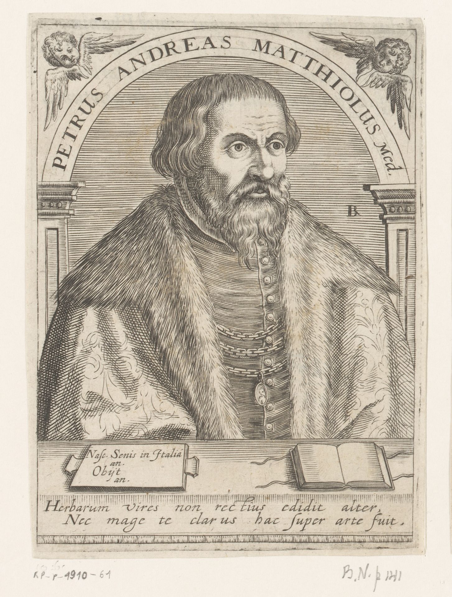 Portret van Pietro Andrea Mattioli by Robert Boissard