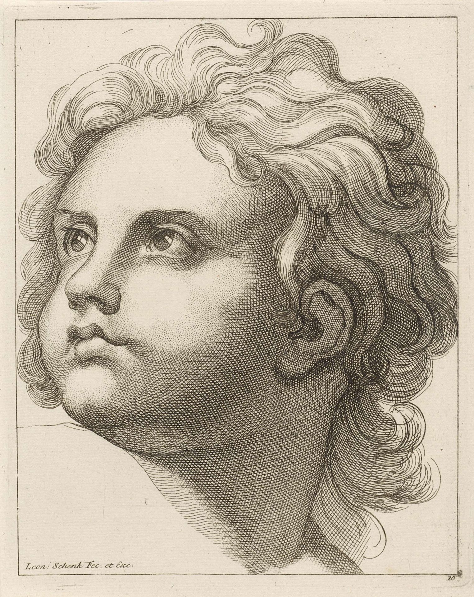 Studie van een kinderhoofd by Leonard Schenk