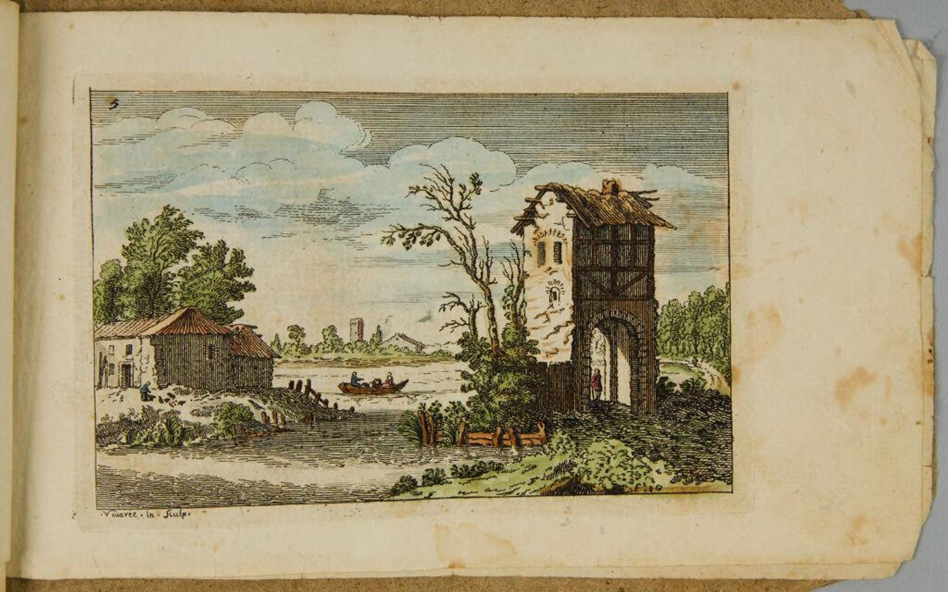 Landscape with an Arch Topped by a Half-Timbered House by FranÃ§ois Vivares