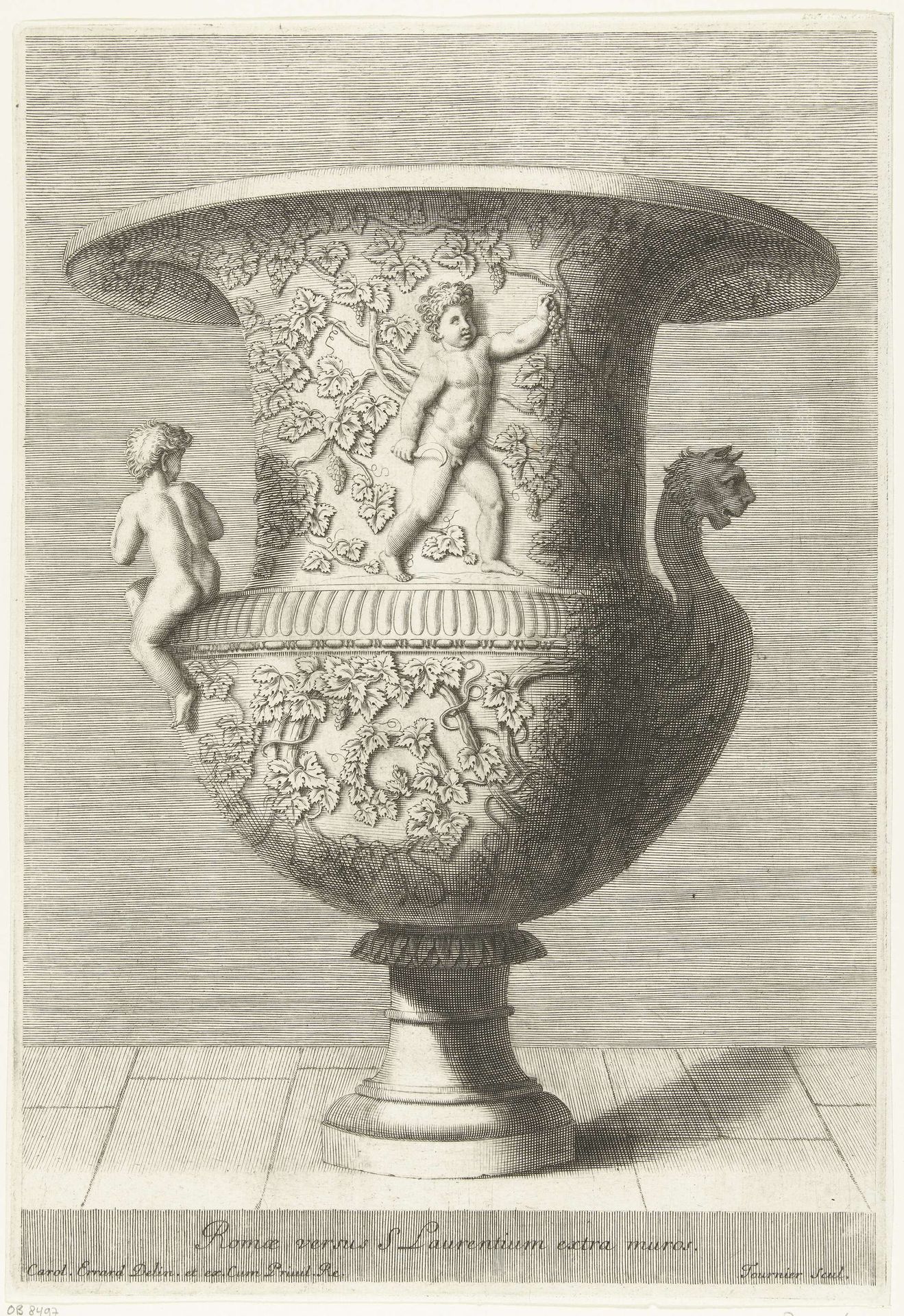Vaas bedekt met wijnranken by Georges Tournier
