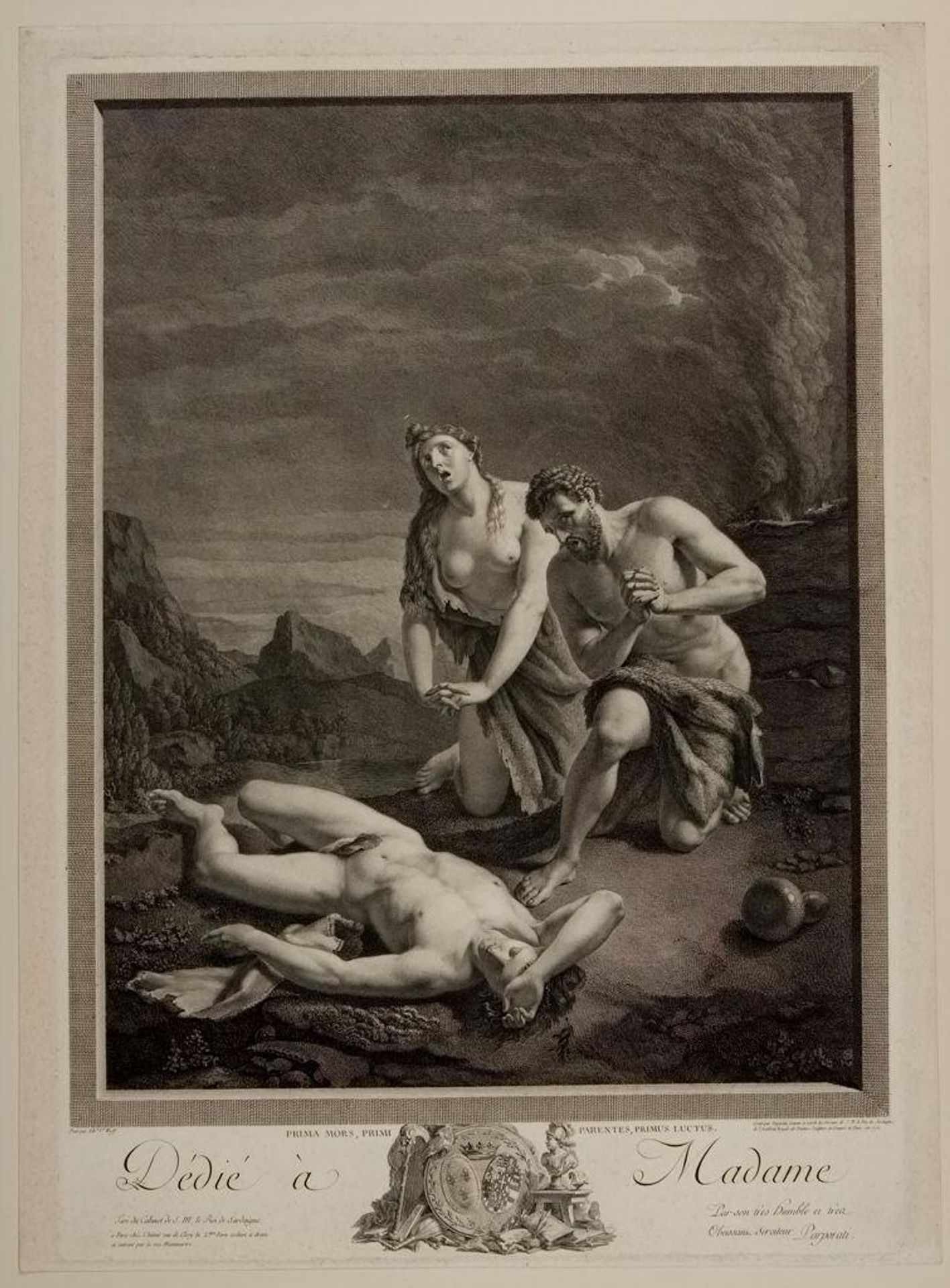 Adam and Eve Weeping over Abel by Carlo Antonio Porporati