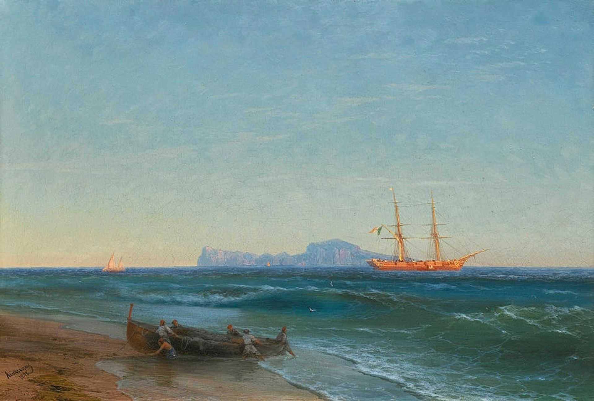 View of Capri by Ivan Konstantinovich Aivazovsky