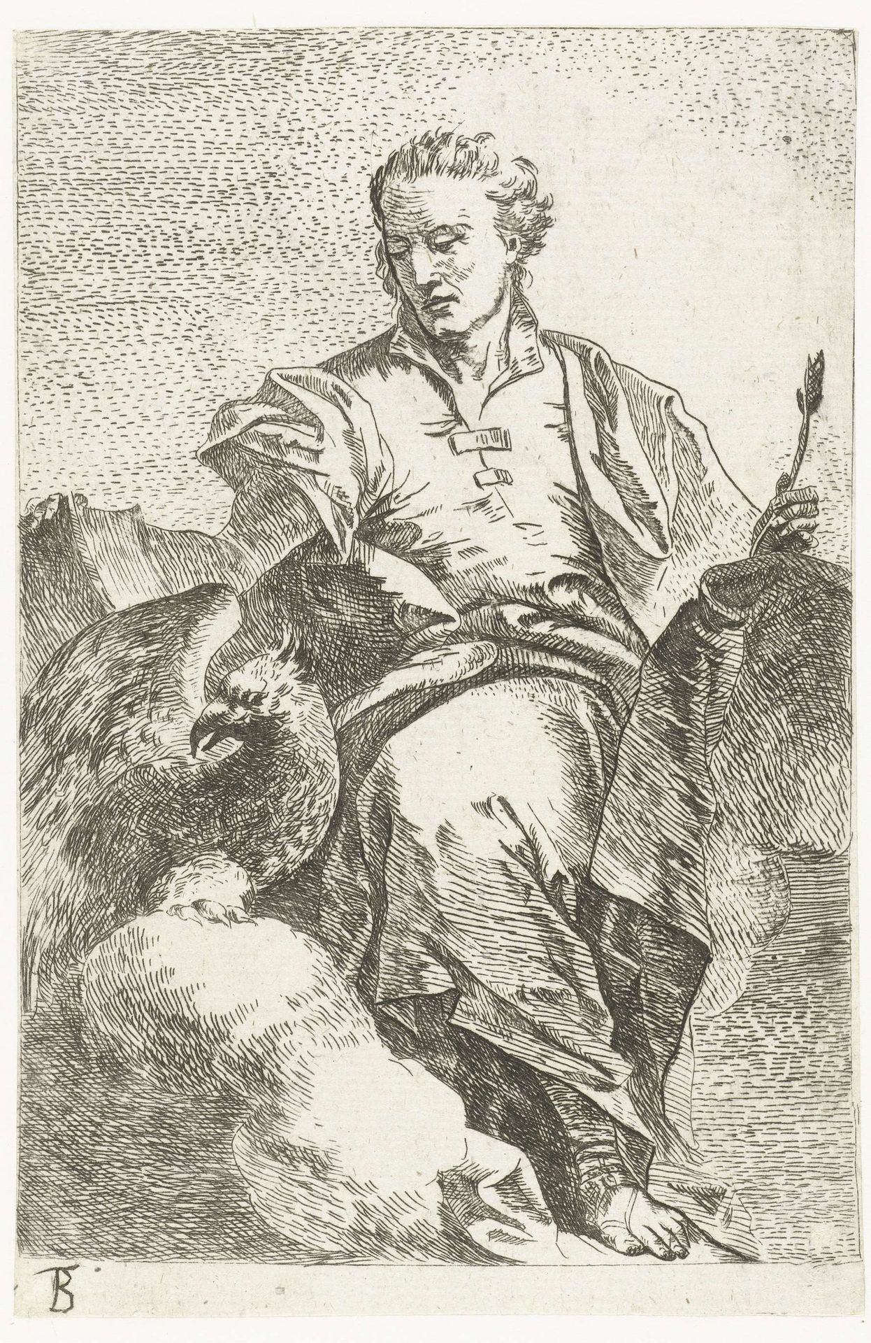 Evangelist Johannes met adelaar by Giovanni Battista Tiepolo