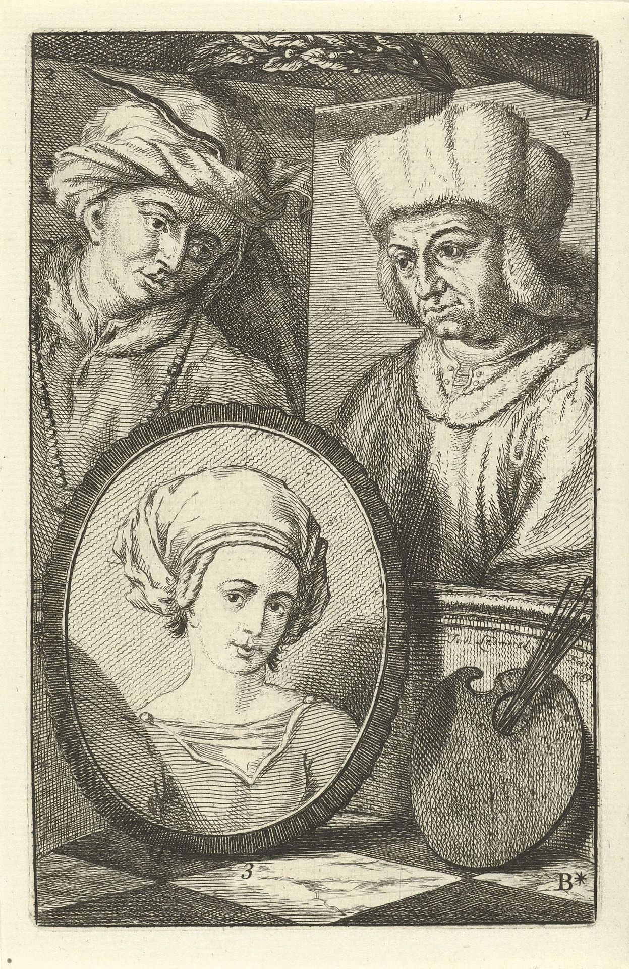 Portretten van Hubert, Jan en Margaretha van Eyck by Jan l' Admiral