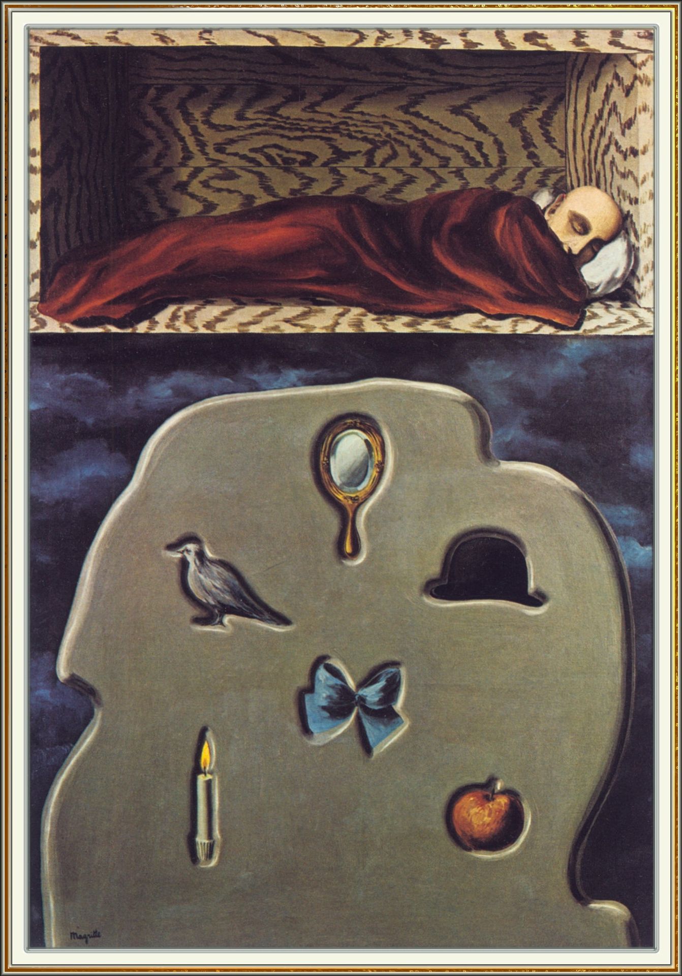 The reckless sleeper by René Magritte