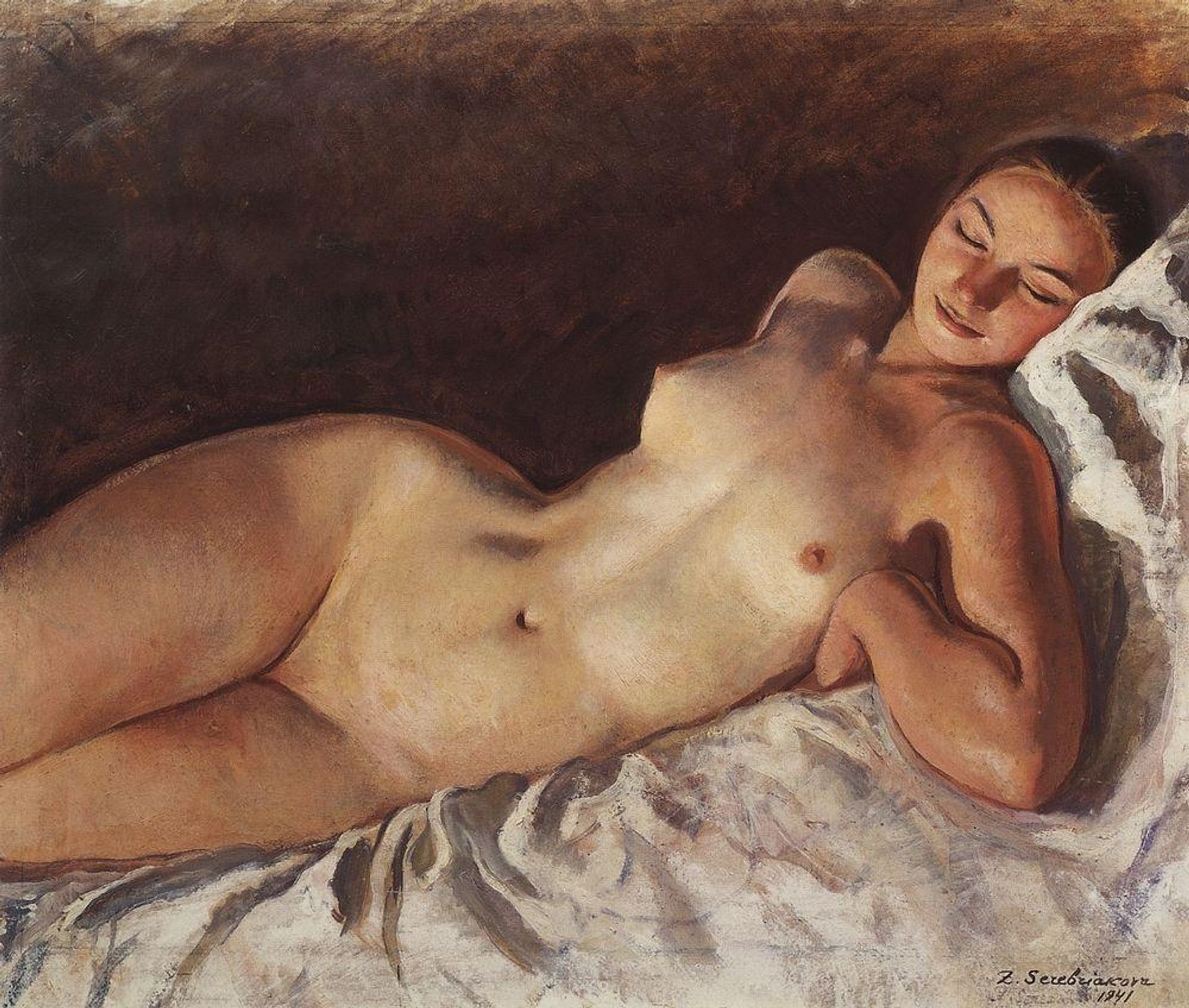 Sleeping nude by Zinaida Serebriakova
