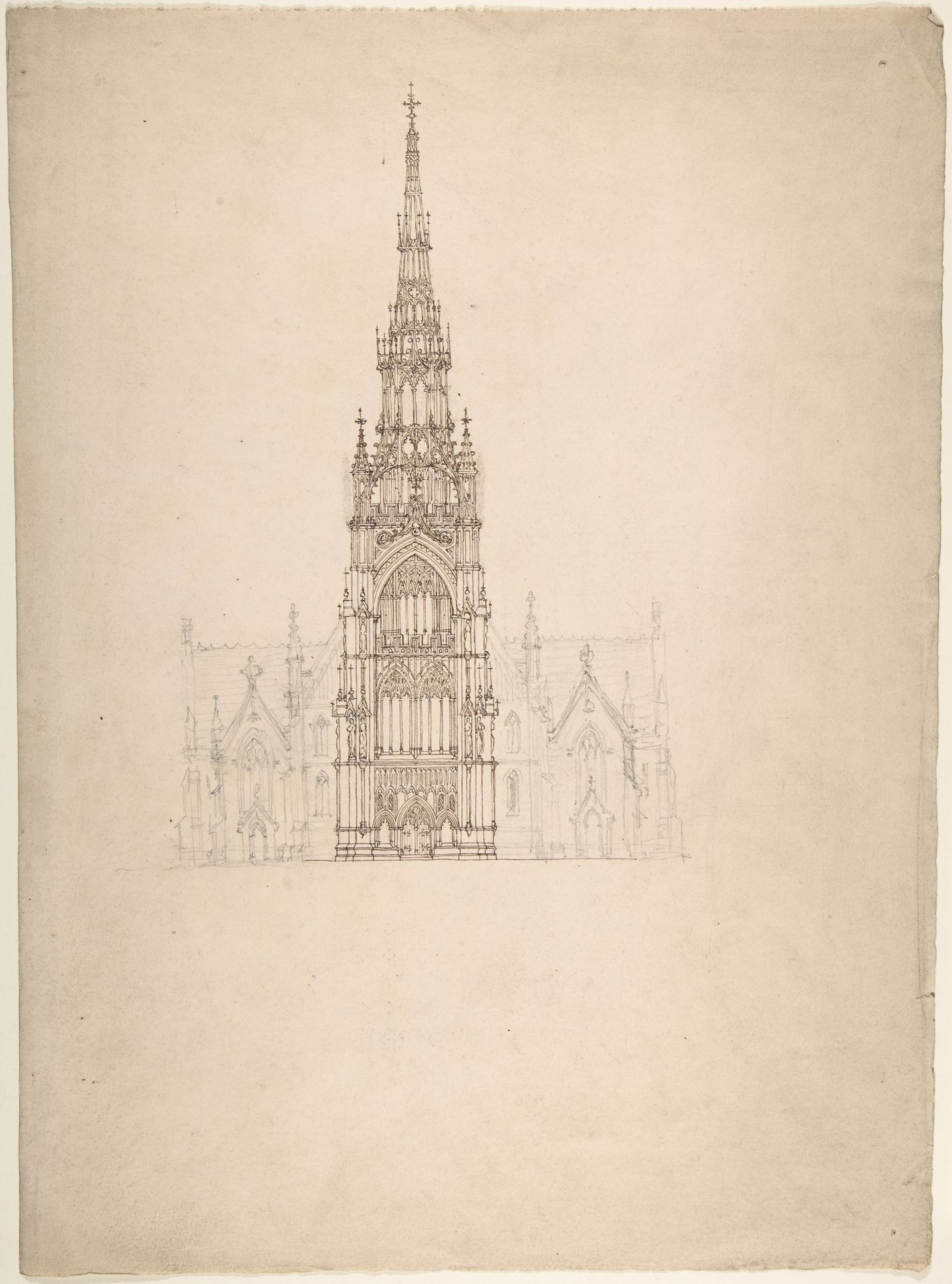 Design for a Church in the Decorated Style, Perspective by Anonymous