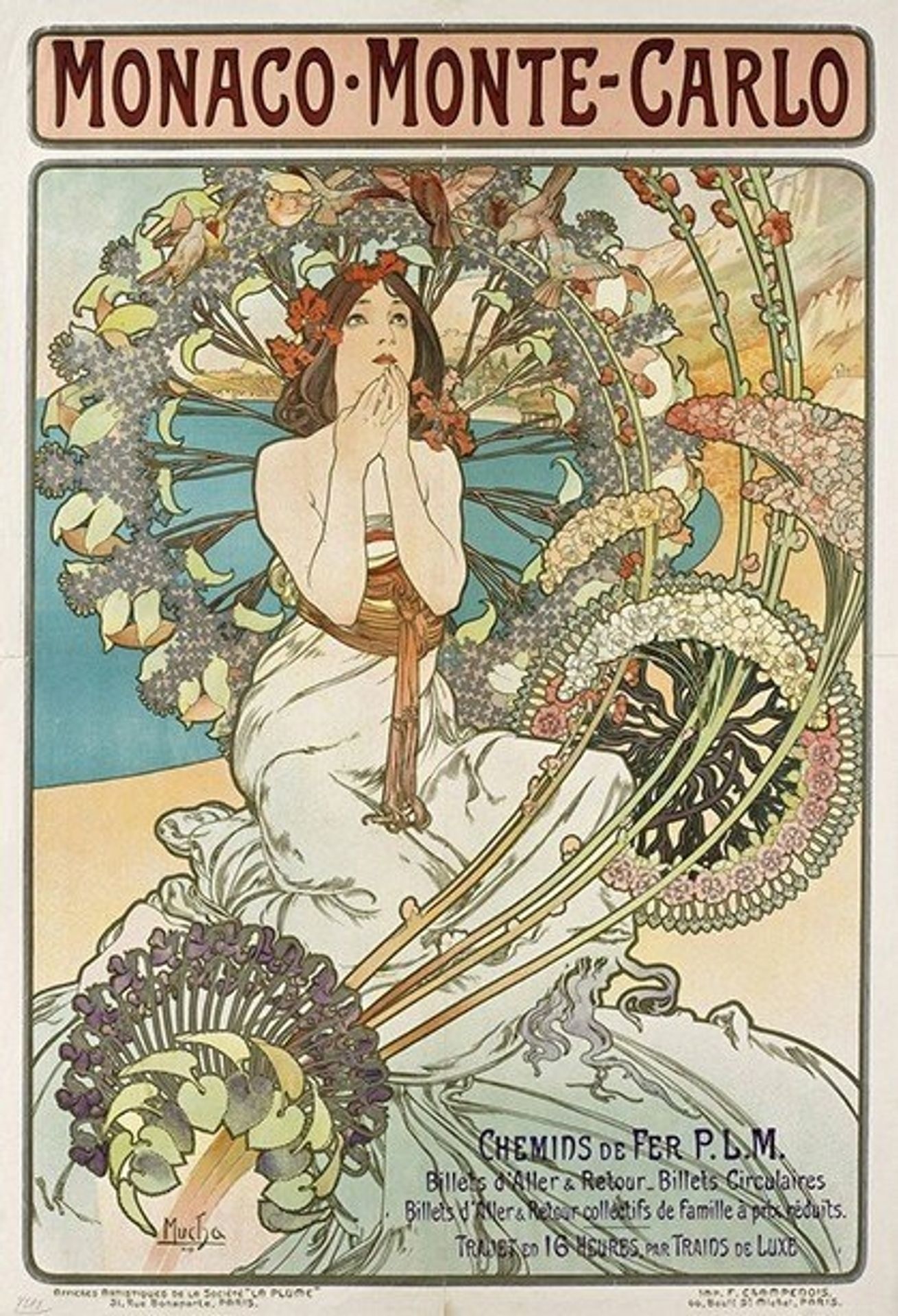 Monaco monte carlo by Alphonse Mucha