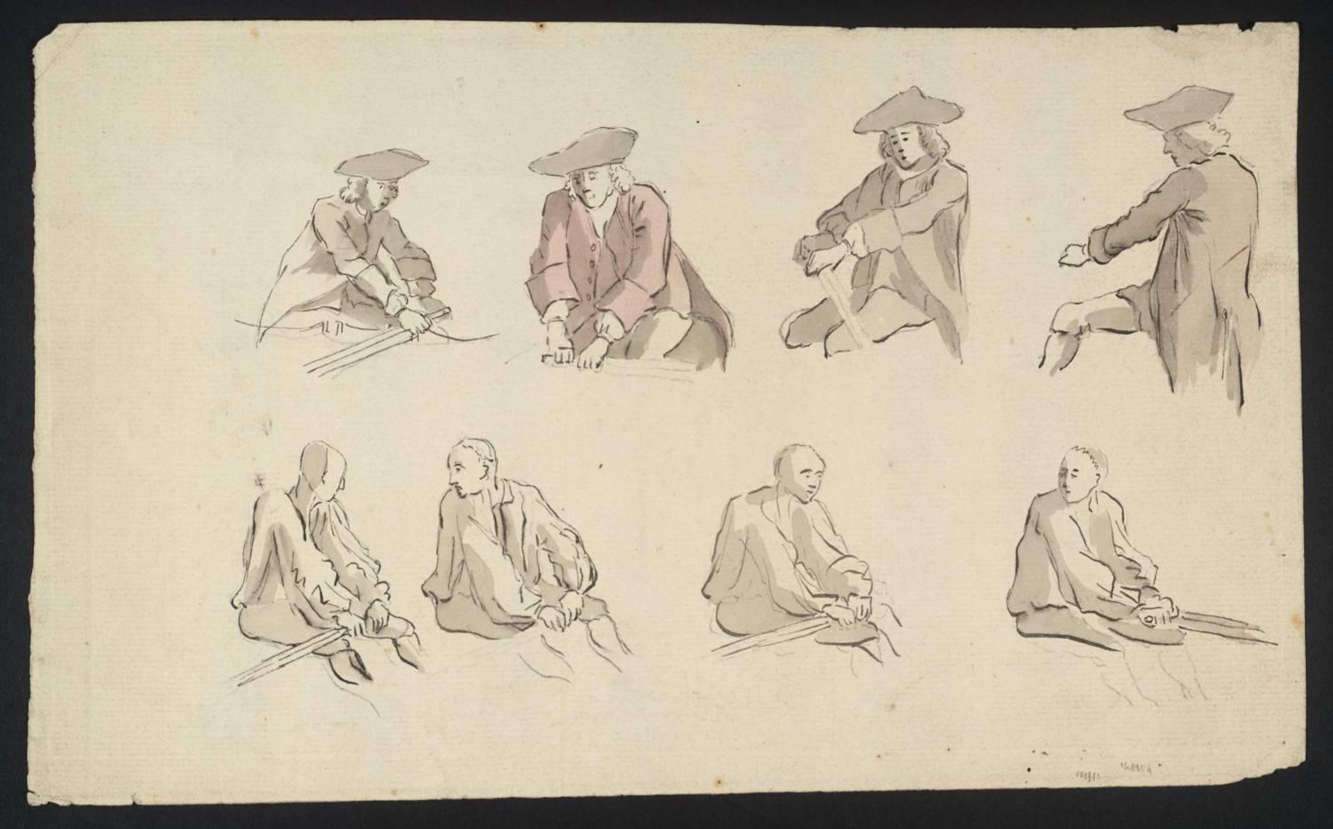 Studies of Men Rowing by Hubert François Gravelot