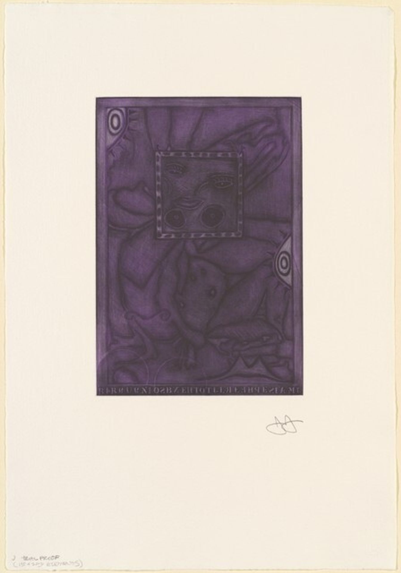 Untitled (Purple Mezzotint) [trial proof J] by Jasper Johns