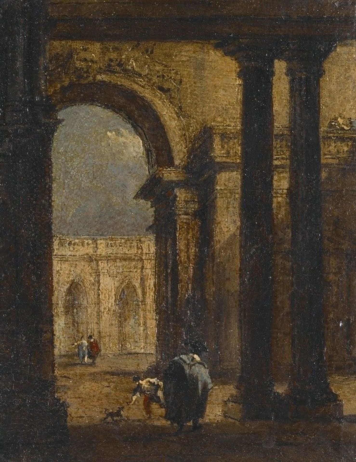Capriccio; A Palace Courtyard by Francesco Guardi
