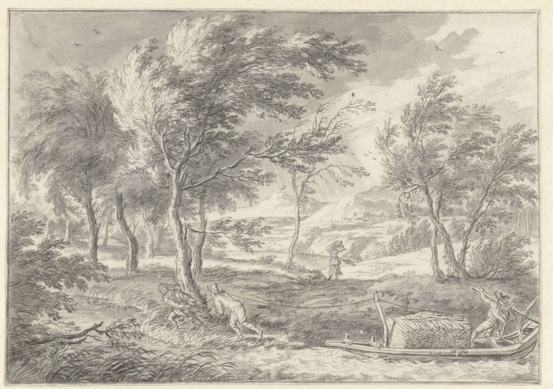 Landschap met naderend onweer by Dirck (I) Dalens