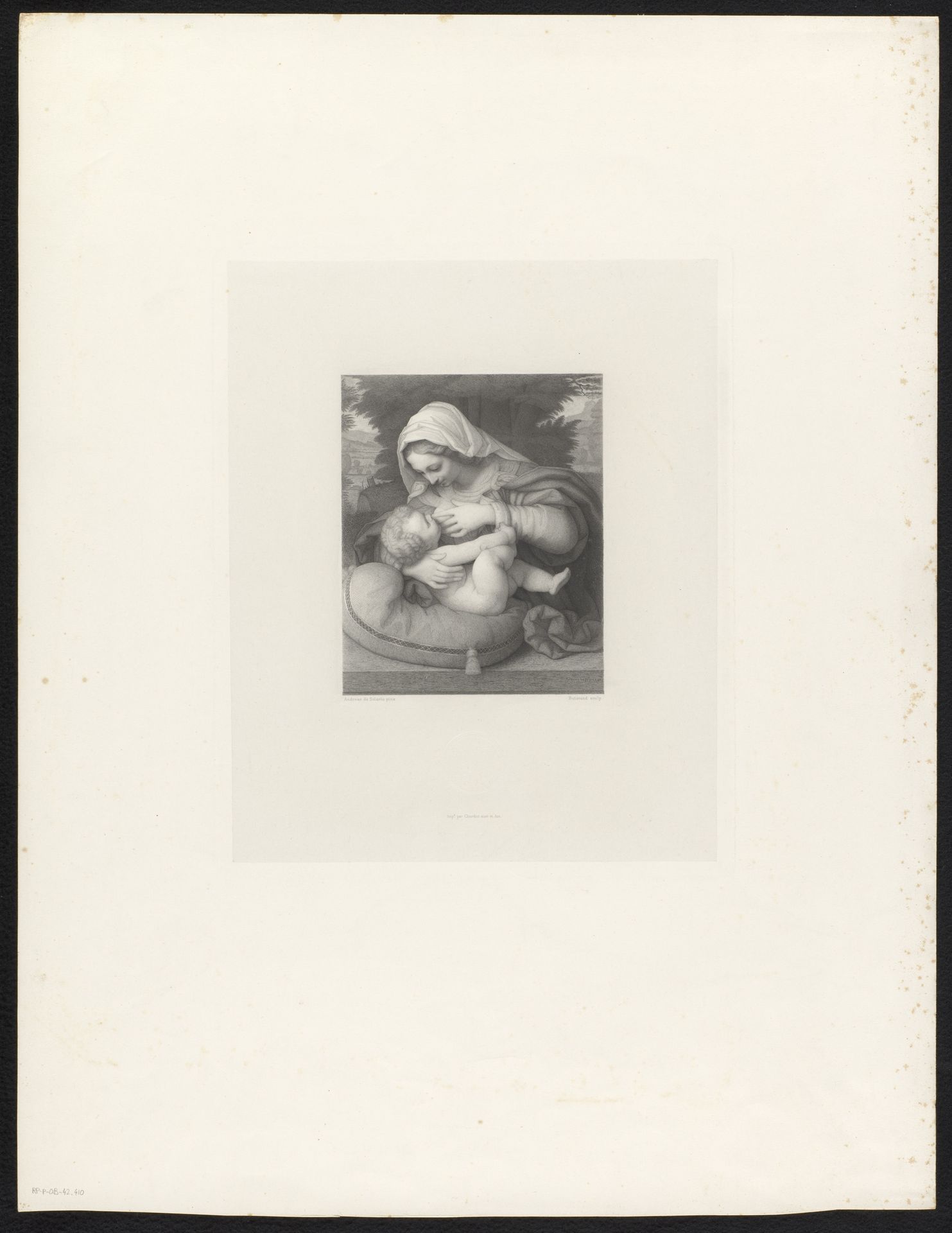 Maria met het Christuskind aan de borst by Louis Félix Butavand