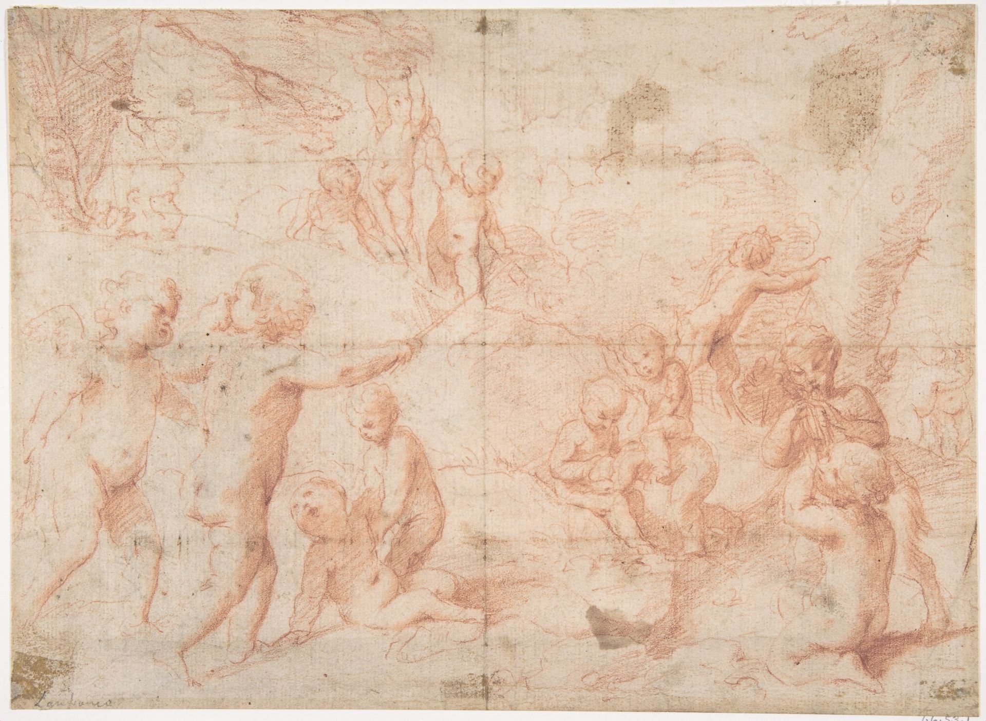 Putti and a Young Satyr at Play by Giovanni Lanfranco