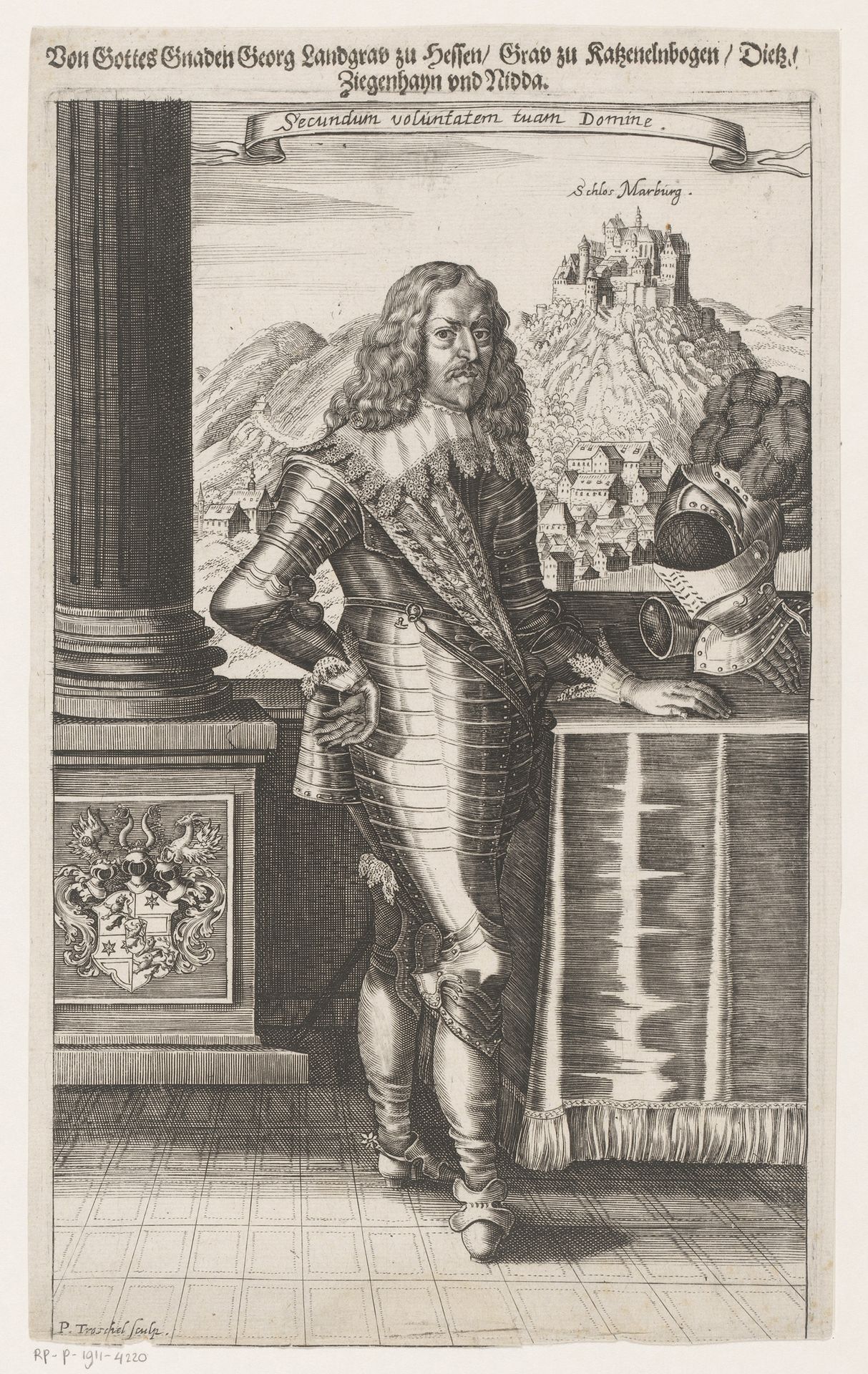 Portret van Georg II von Hessen-Darmstadt by Peter Troschel