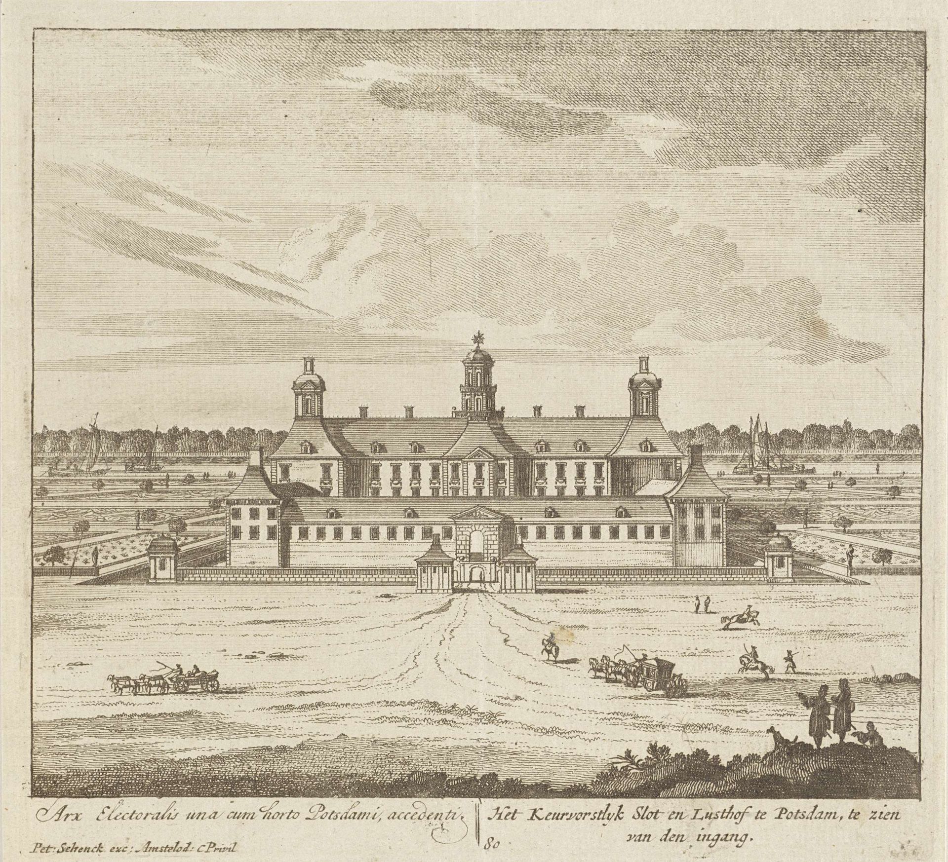 Gezicht op het Potsdamer Stadtschloss by Anonymous