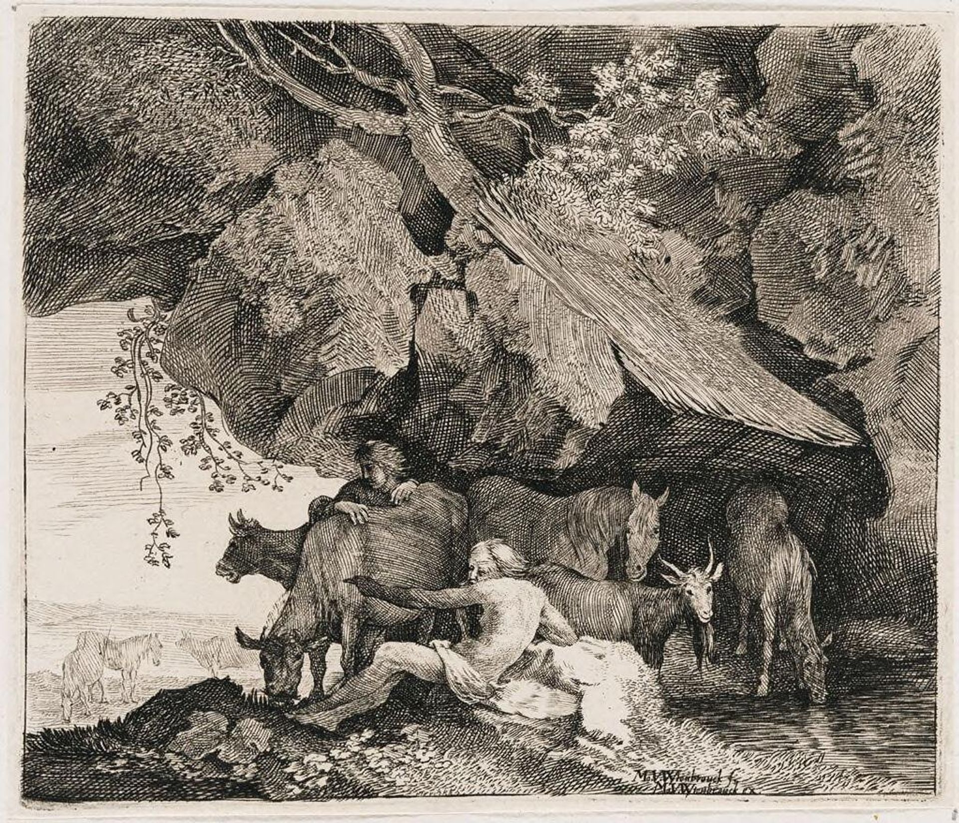 Battus Reveals Mercury's Hiding Place for Apollo's Horses by Moyses van Uyttenbroeck