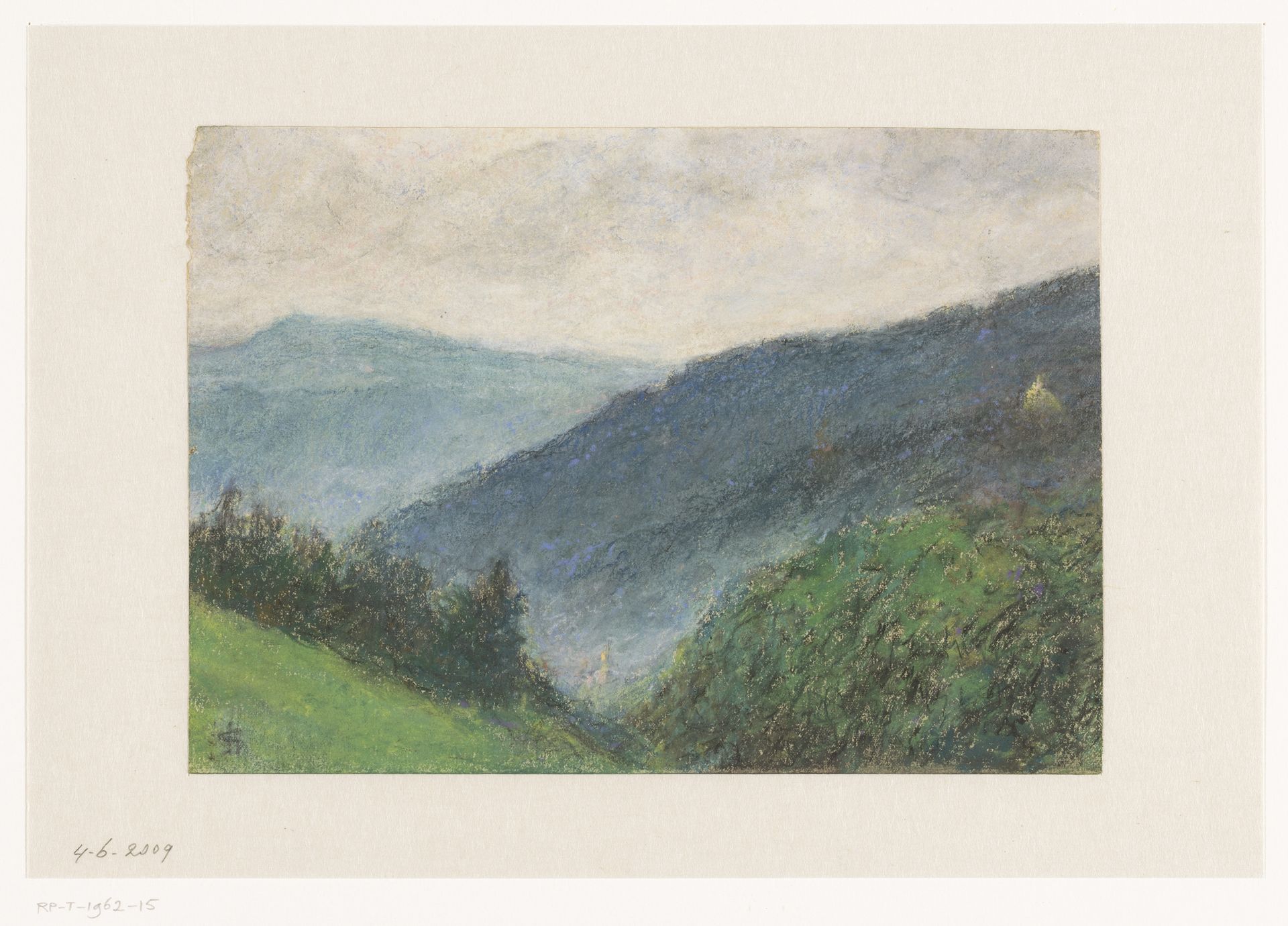 Heuvellandschap bij Baden-Baden by Carel Nicolaas Storm van 's-Gravesande