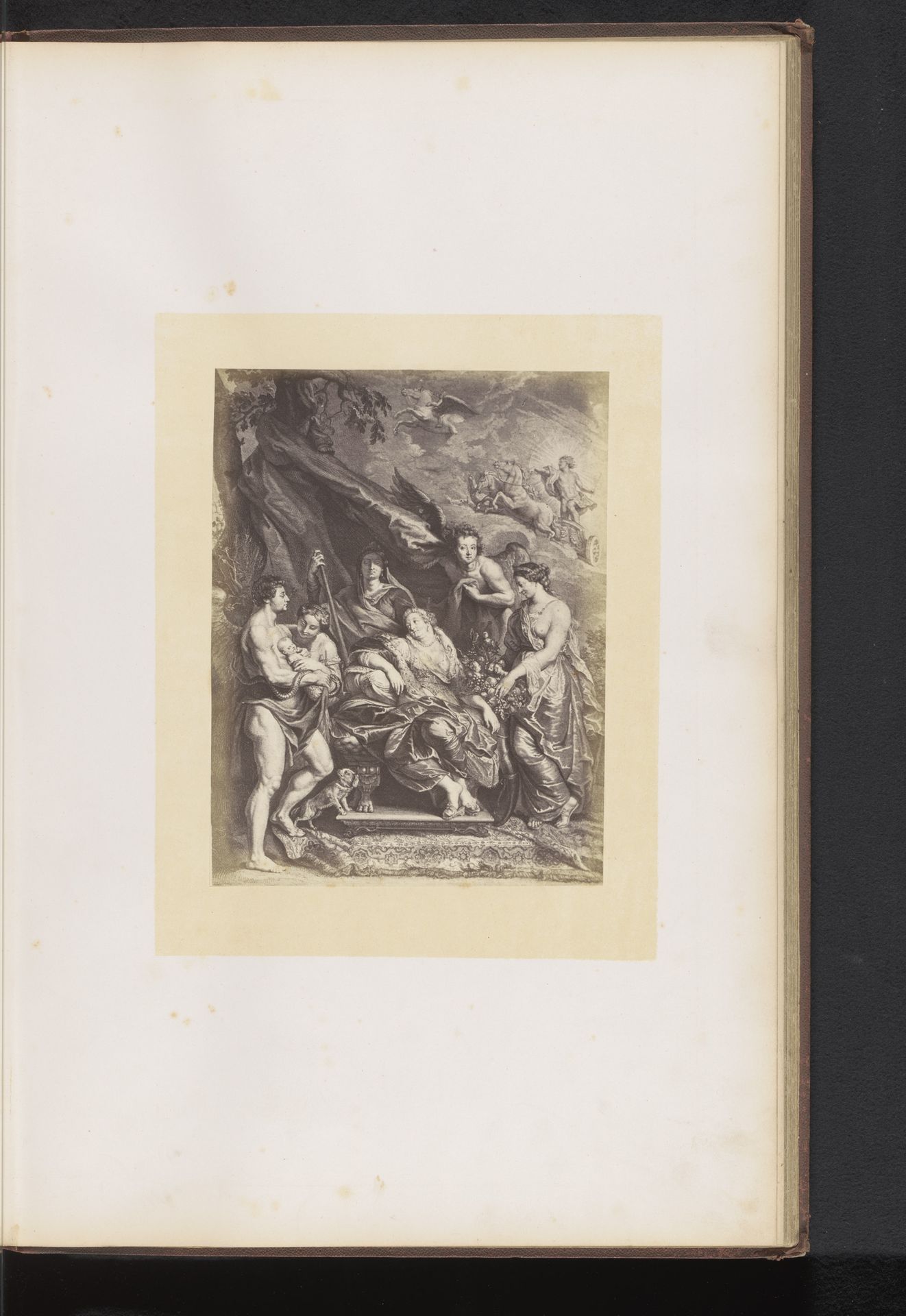Fotoreproductie van een gravure van De bevalling van Maria de'Medici door Jean-Marc Nattier, naar het schilderij door Peter Paul Rubens by Dechamps et Cie.
