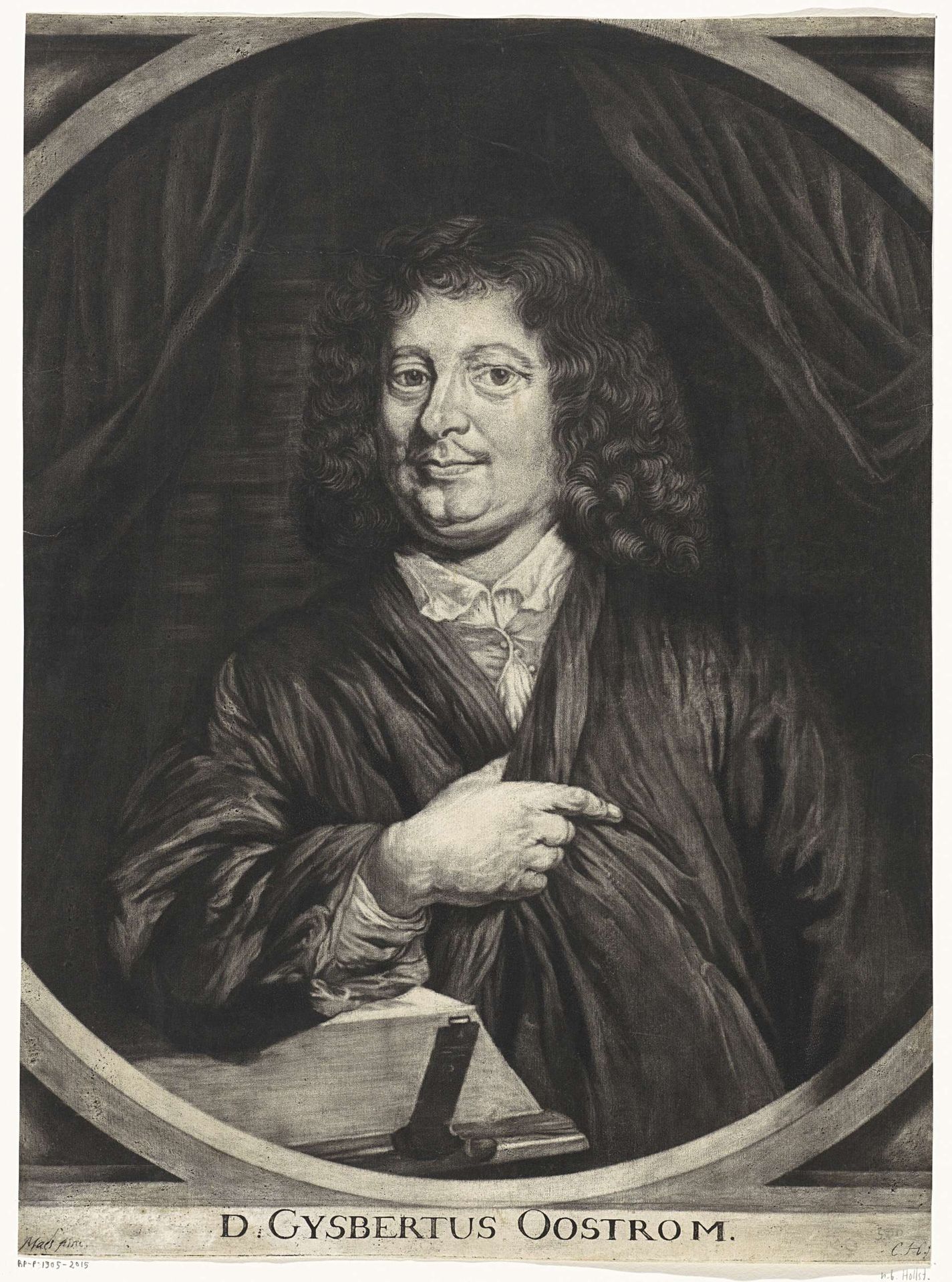 Portret van de predikant Gysbertus Oostrom by Cornelis A. Hellemans