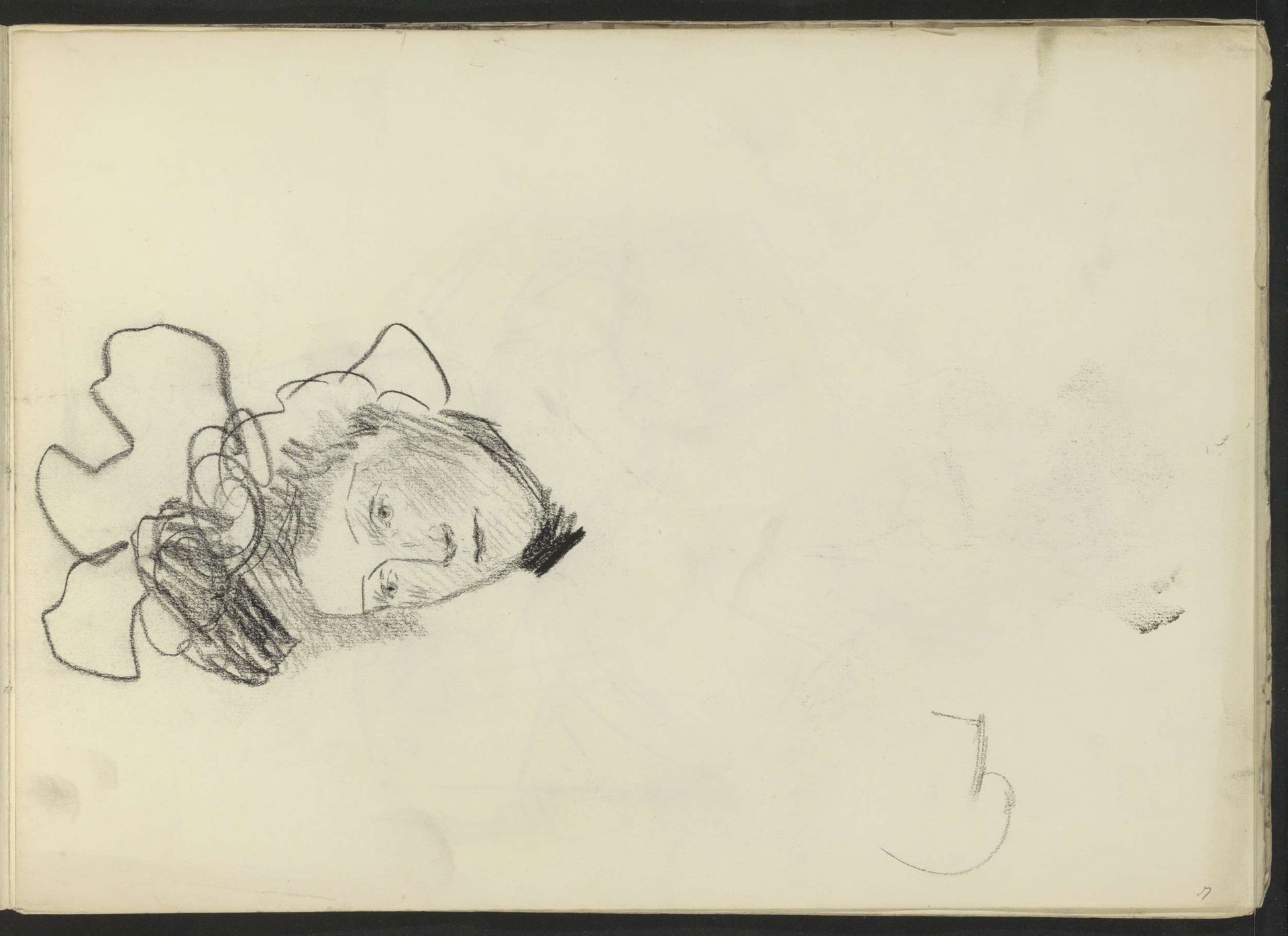 Vrouwenhoofd met hoed by Isaac Israels