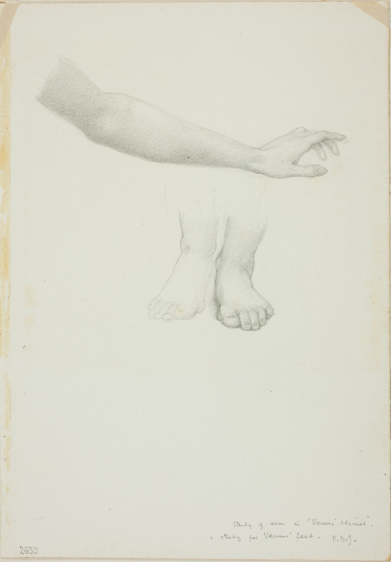 Arm and Feet, study for Mirror of Venus by Edward Burne-Jones