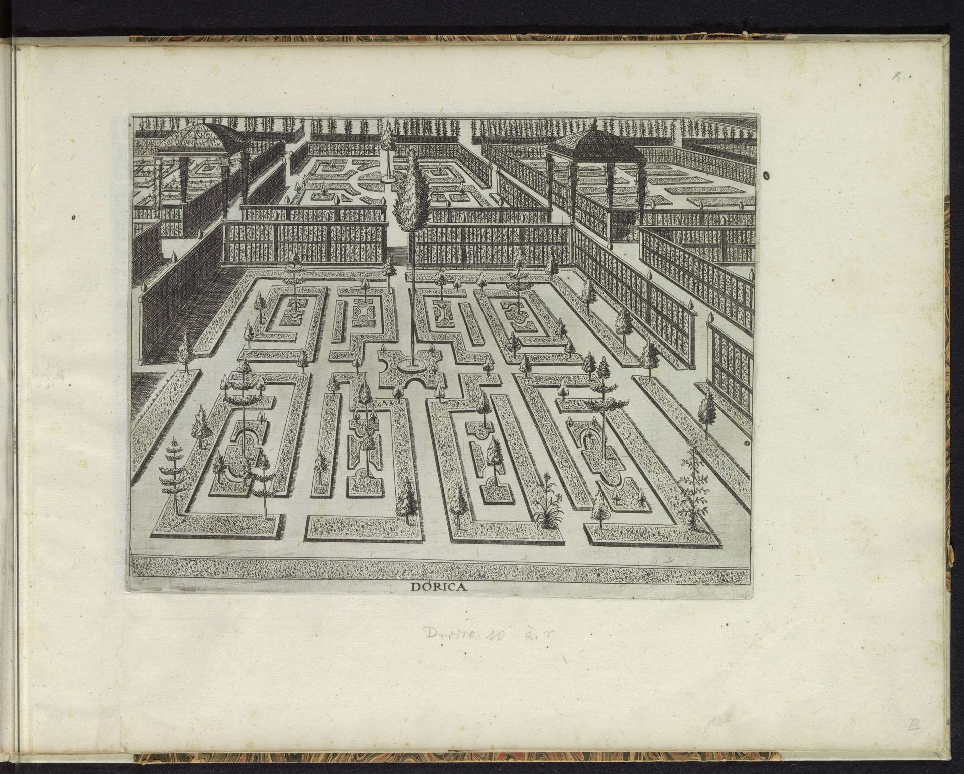 Tuin met een parterre bestaande uit acht rechthoekige compartimenten by Anonymous
