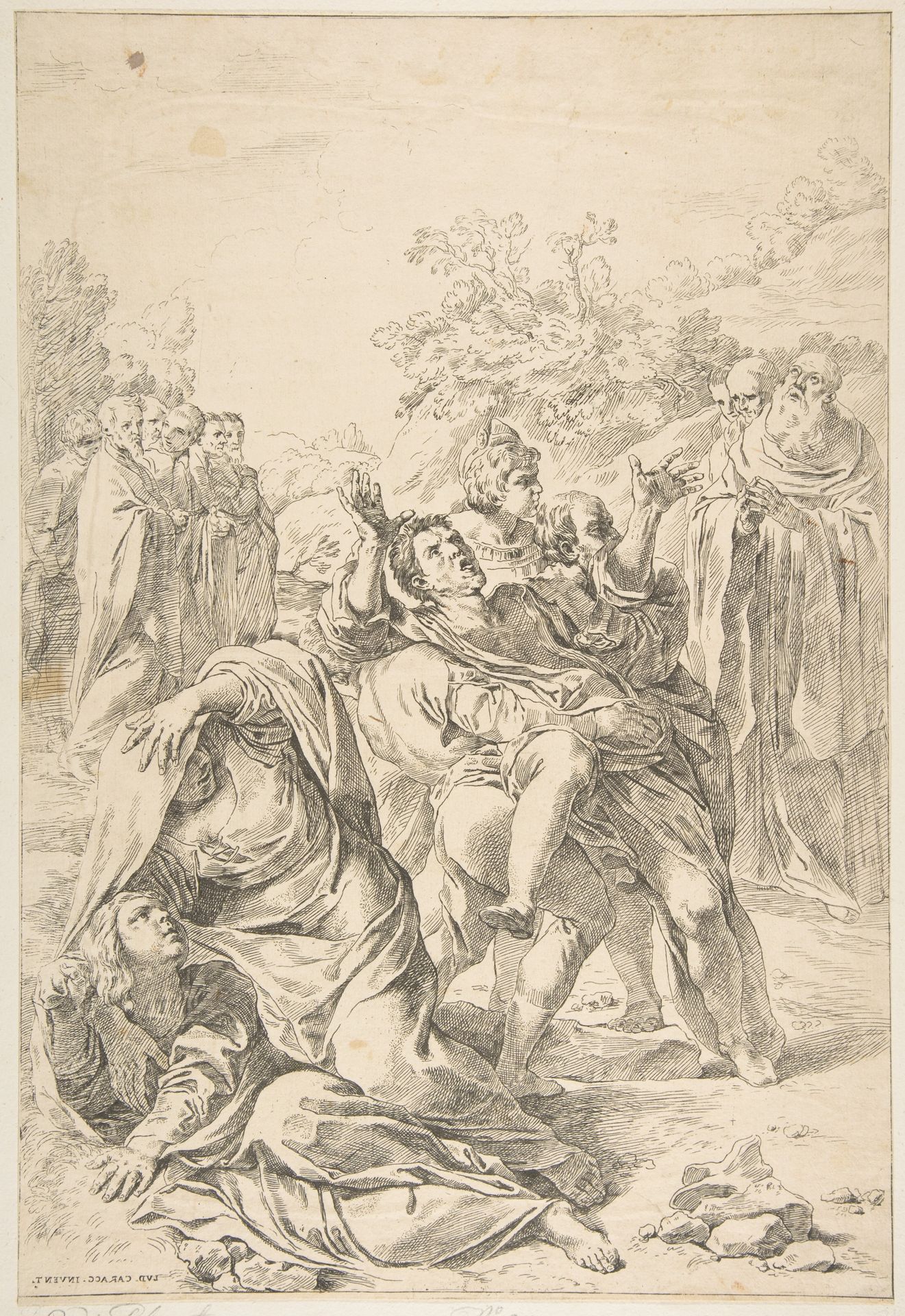 Saint Benedict exorcising a demon by Simone Cantarini
