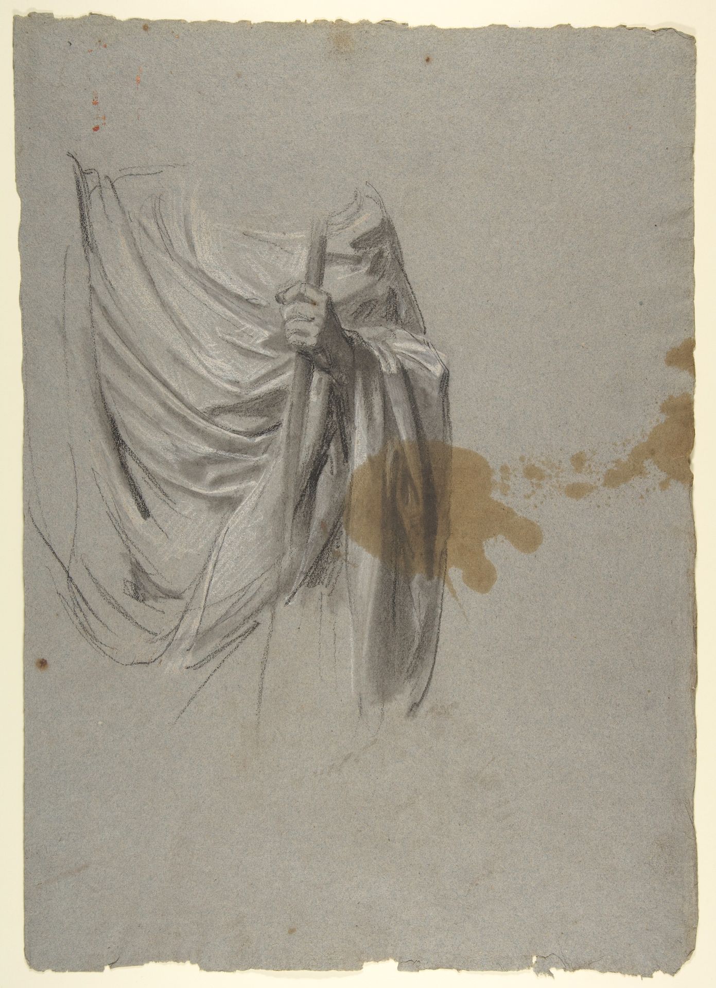Drapery Study for Saint Remi (middle register; study for wall paintings in the Chapel of Saint Remi, Sainte-Clotilde, Paris, 1858) by Isidore Pils