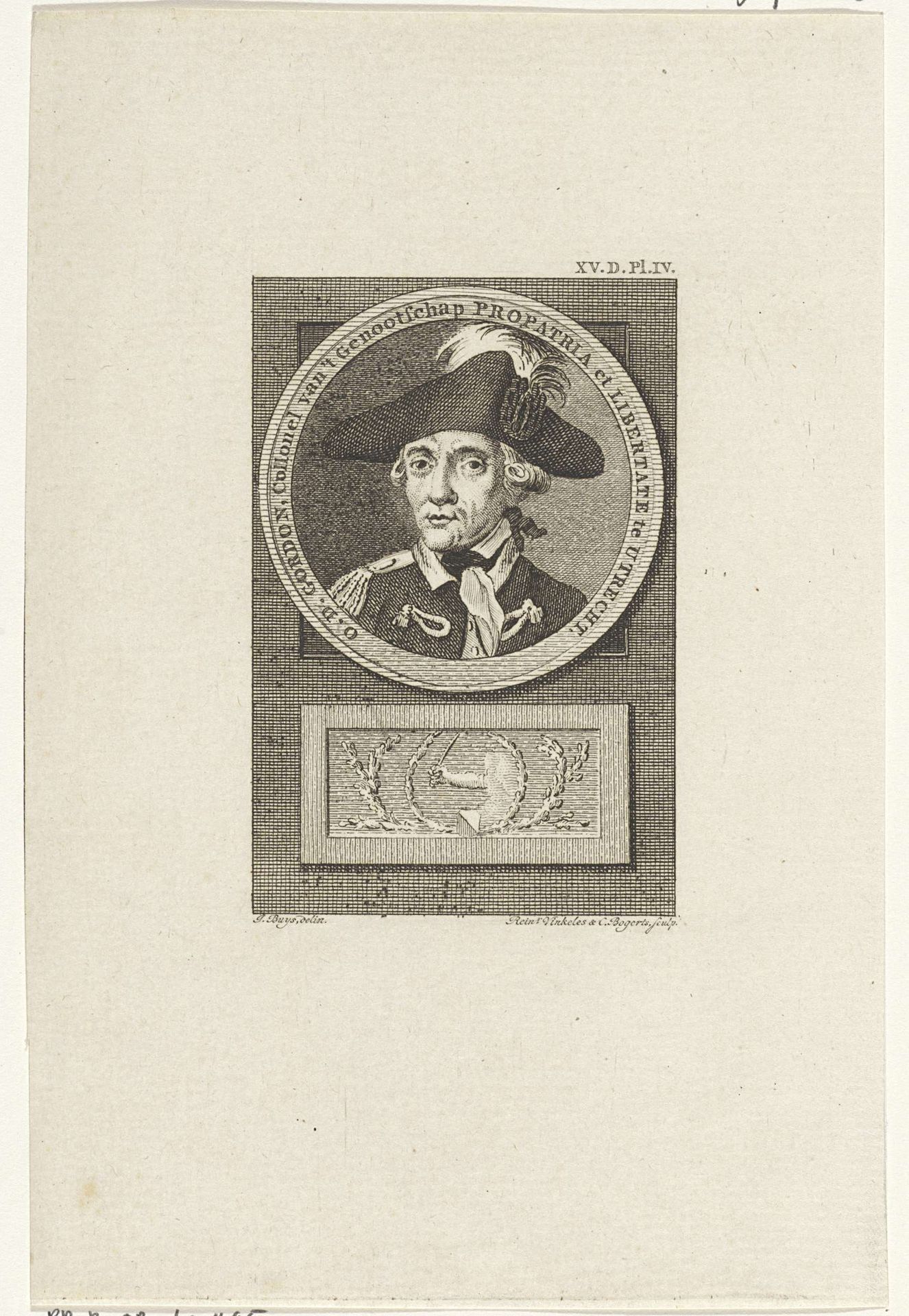 Portret van Otto Derk Gordon by Reinier Vinkeles