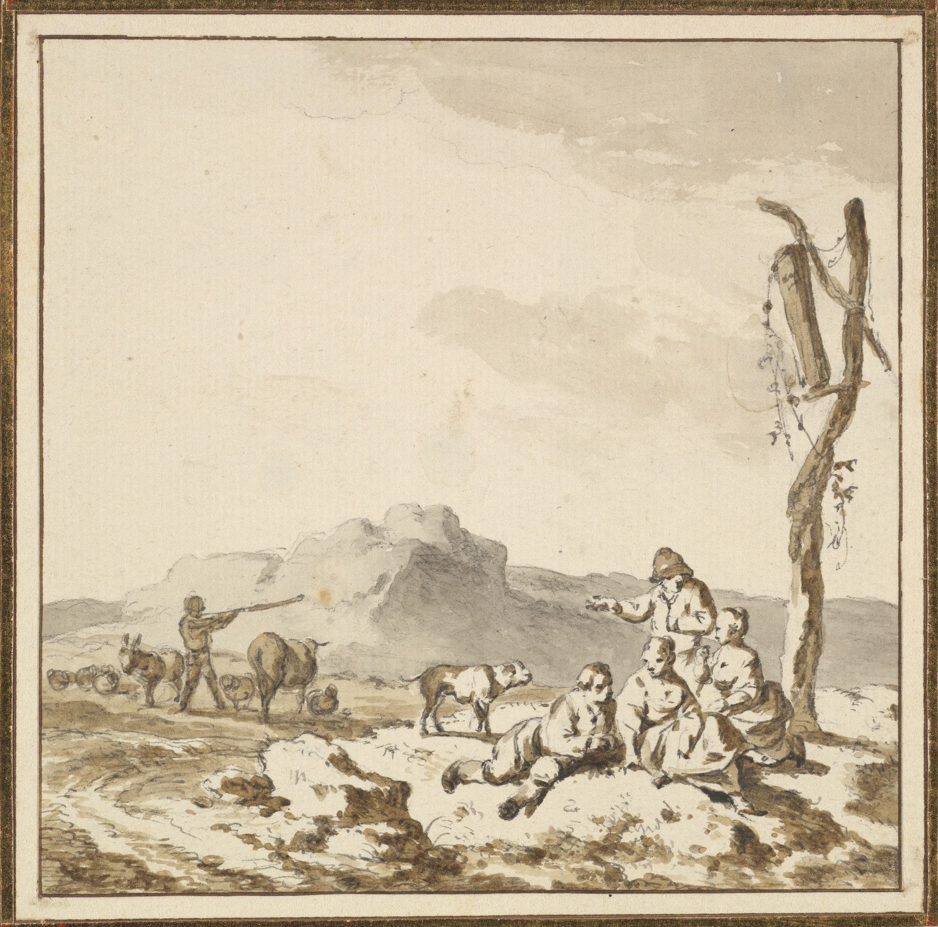 Shepherds at rest by Ferdinand Kobell