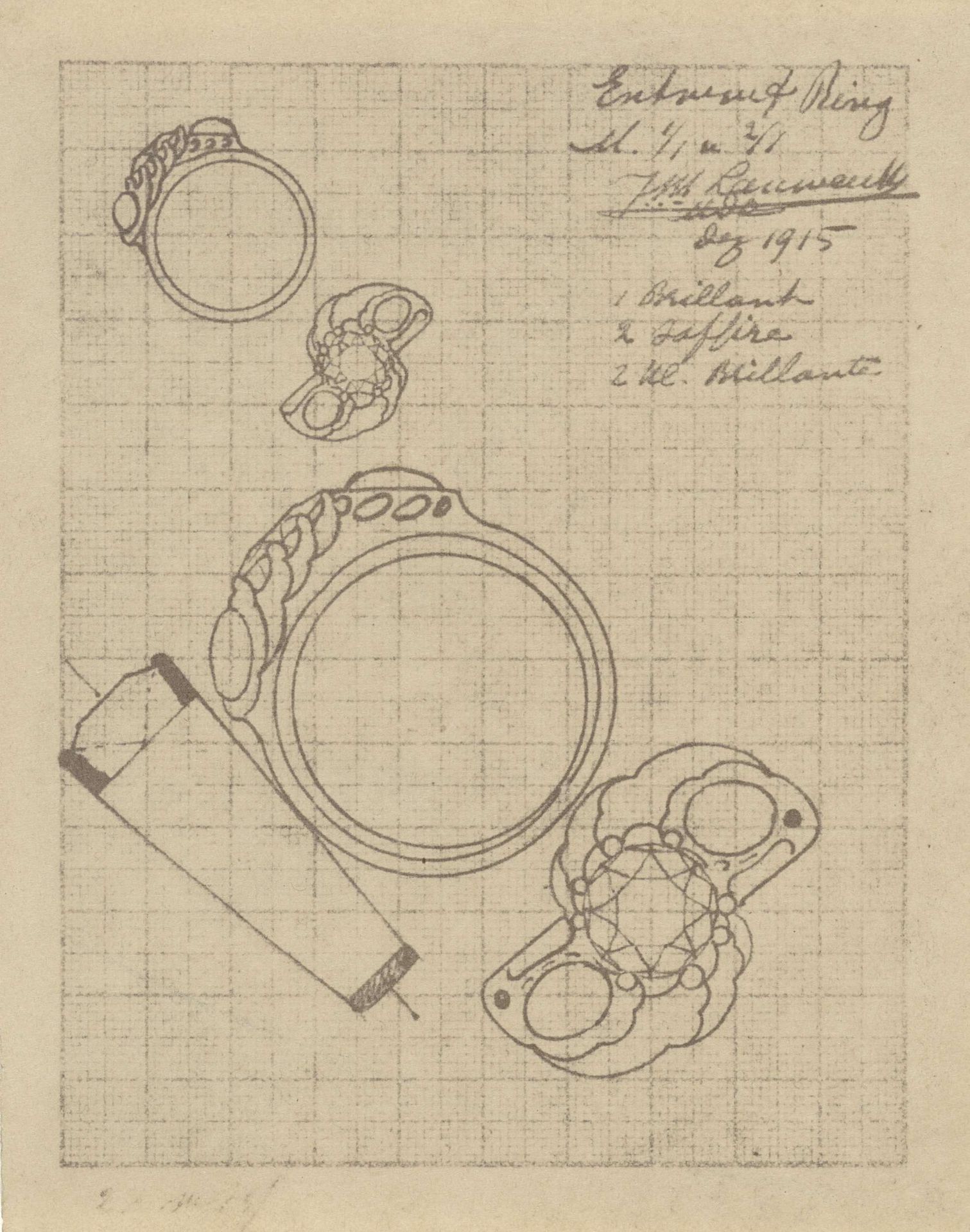 Ontwerp voor een ring by Mathieu Lauweriks