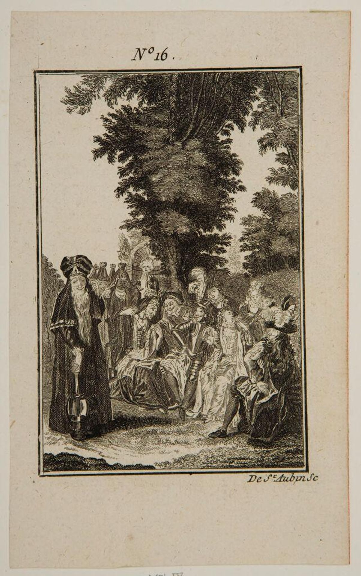 Countess Trifaldi and the dueÃ±as display their beards by Augustin de Saint-Aubin