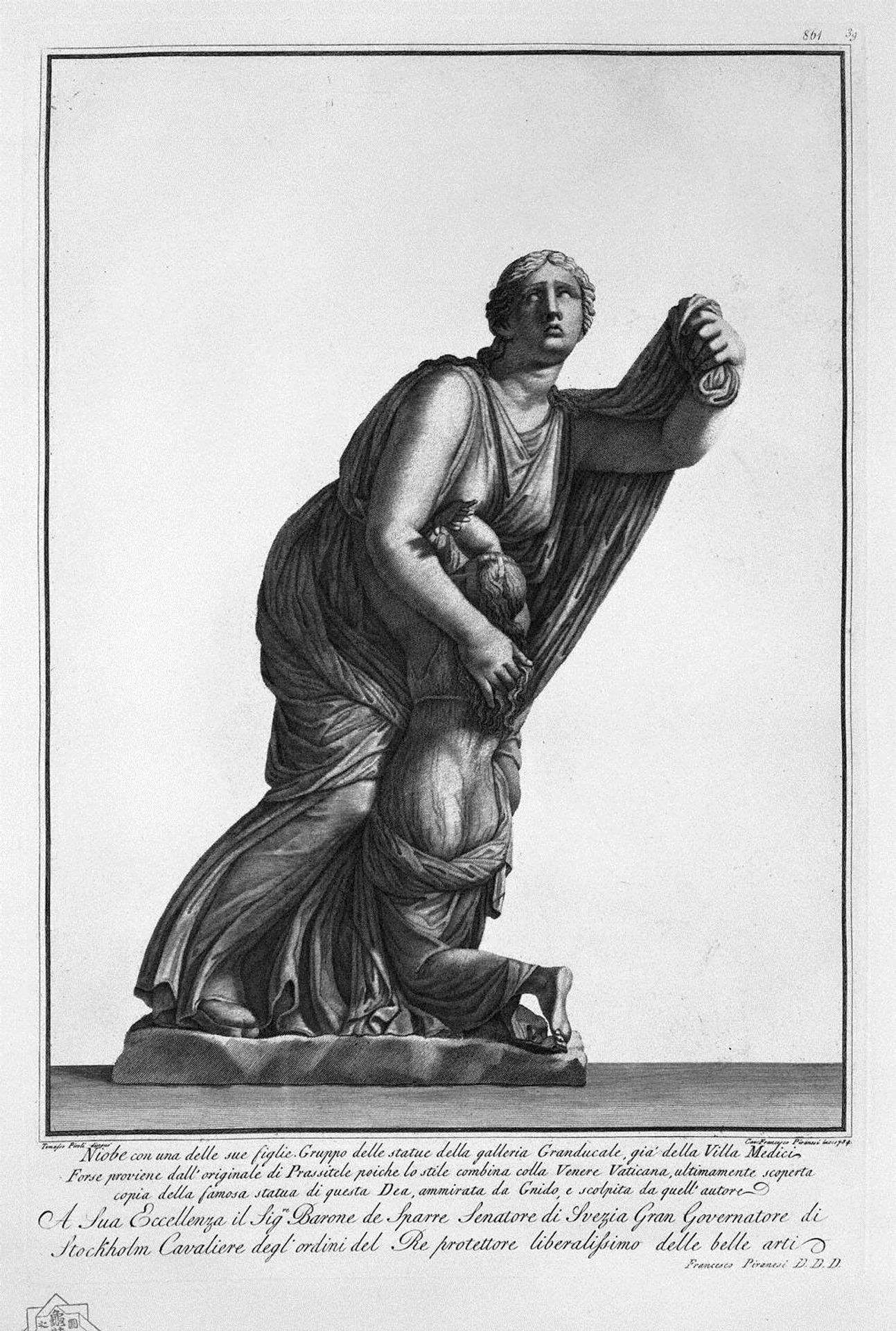 Niobe and her daughter by Giovanni Battista Piranesi