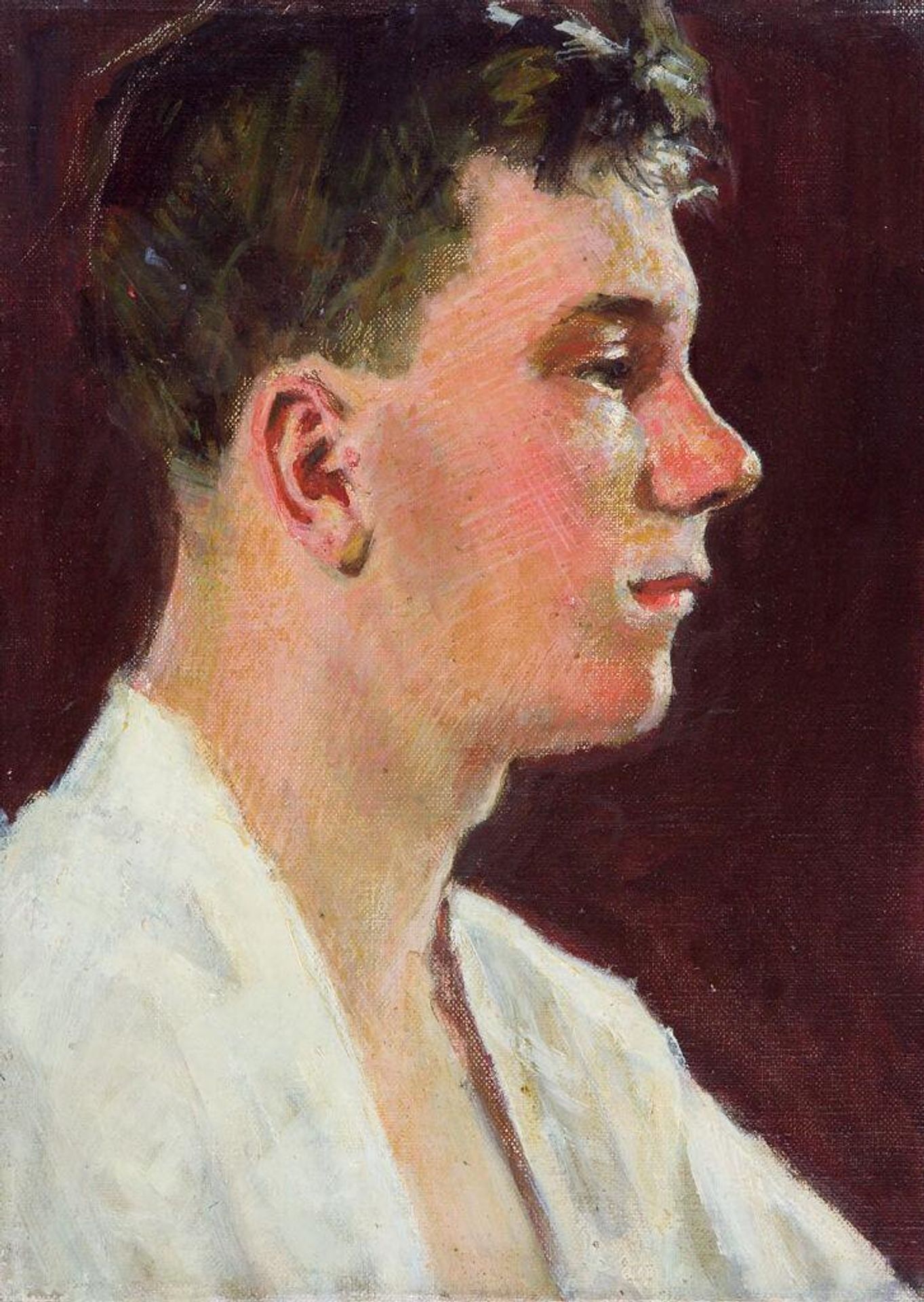 Portrait of a Young Man in Open White Shirt by Denman Waldo Ross