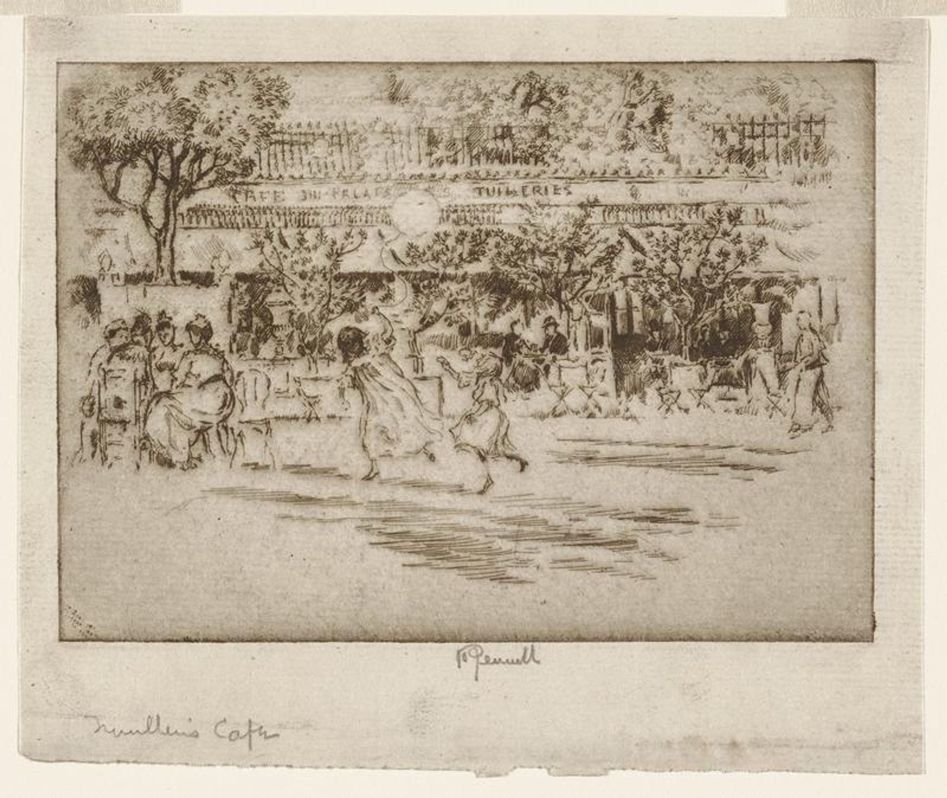 Café Tuilleries by Joseph Pennell