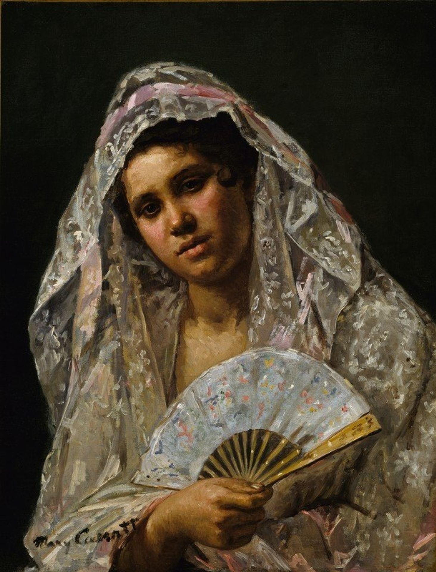 Spanish Dancer Wearing a Lace Mantilla by Mary Cassatt