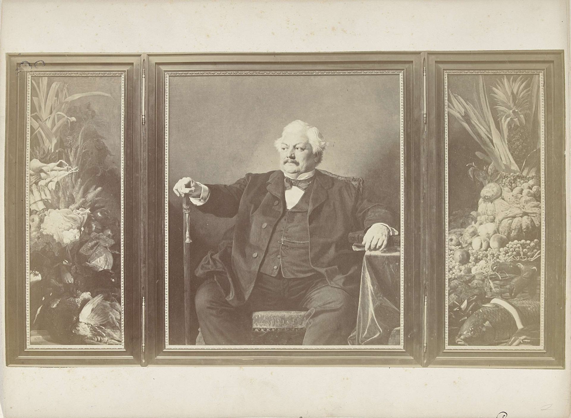 Fotoreproductie van een geschilderd portret van Baron Brisse by Michel Berthaud