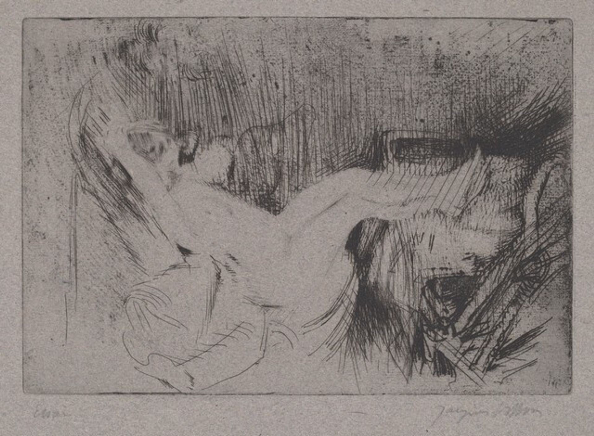 Minne Reclining in a Rocking Chair by Jacques Villon