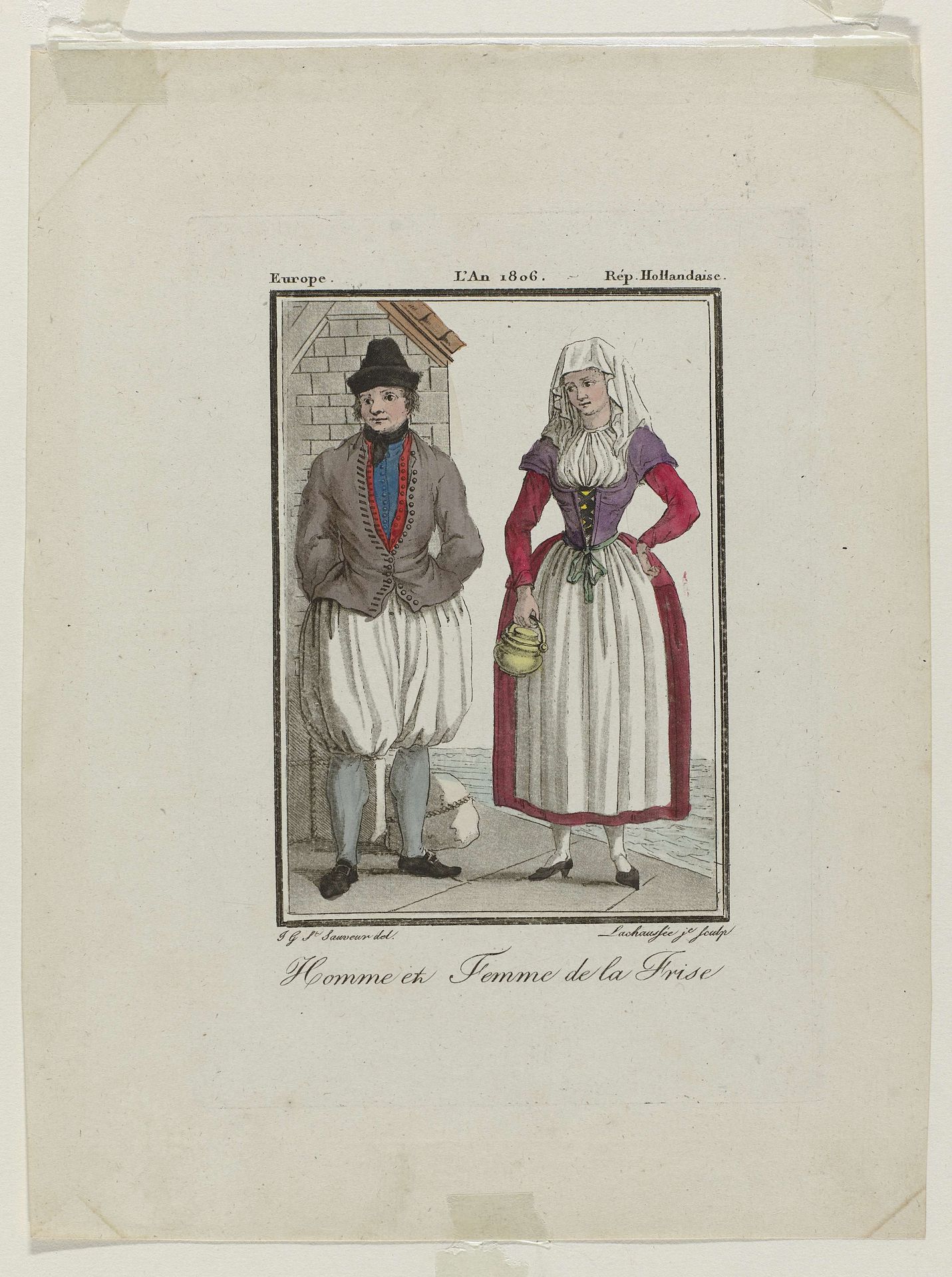 Europe, Rép.Hollandaise, L'An 1806 : Homme et Femme de la Frise by Lachaussée