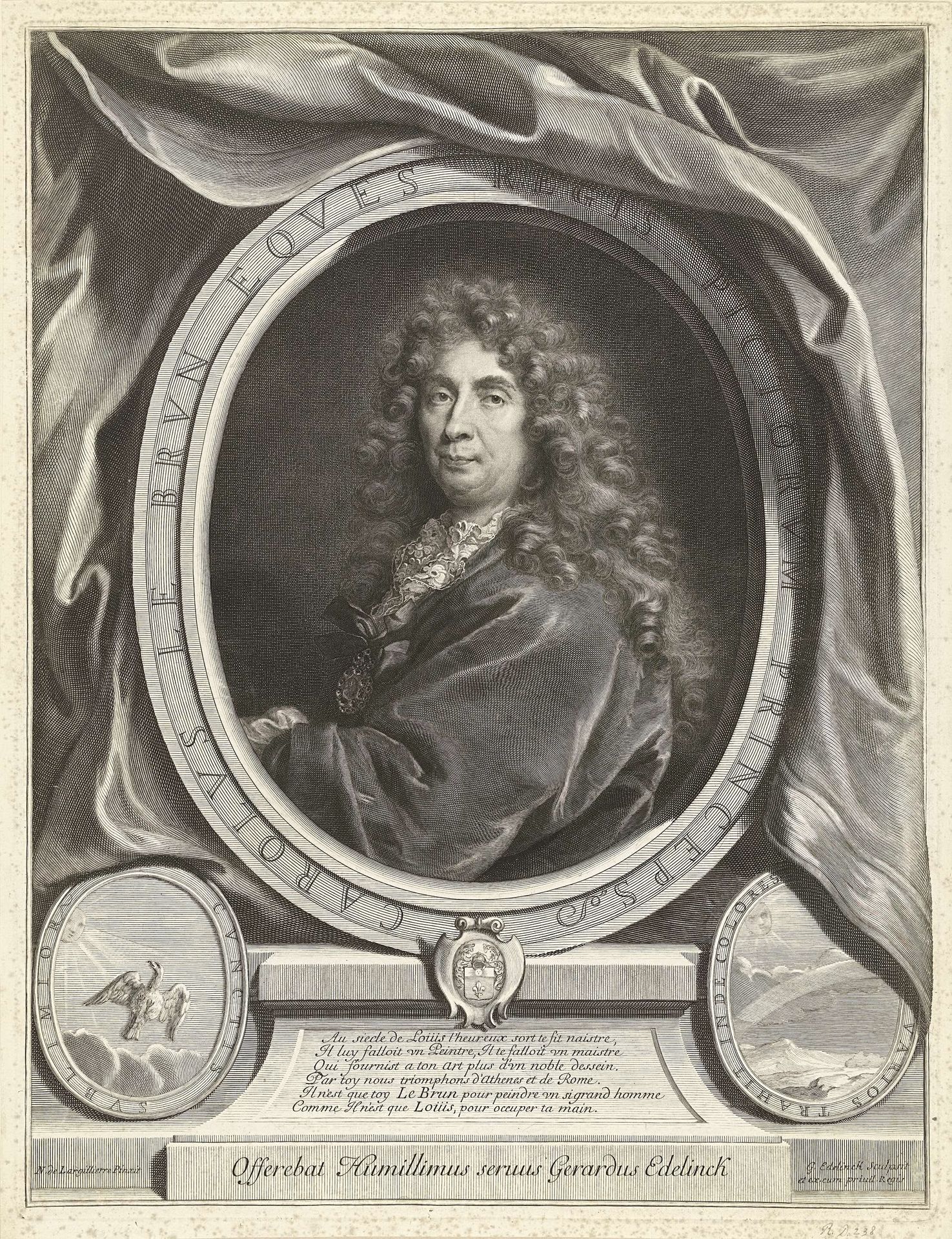 Portret van Charles le Brun by Gérard Edelinck