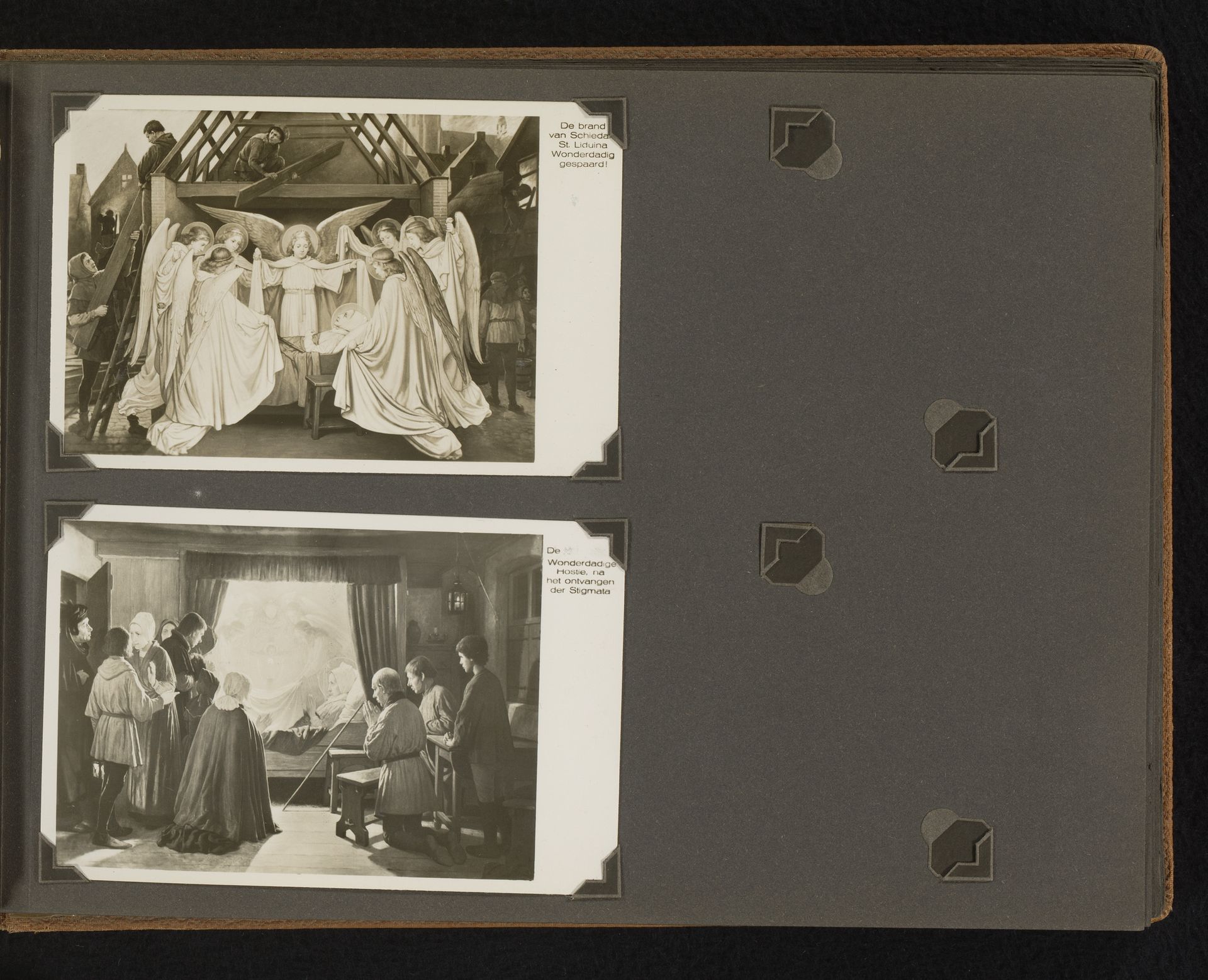 Prentbriefkaarten van schilderijen van de heilige Liduina van Schiedam by Hrs. Rebers