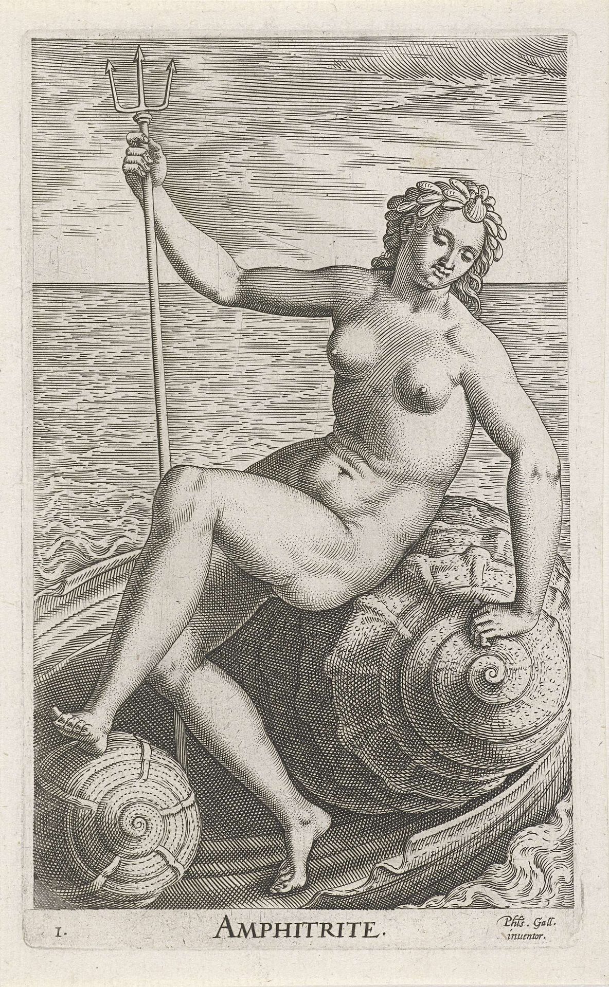 Zeegodin Amphitrite by Philips Galle