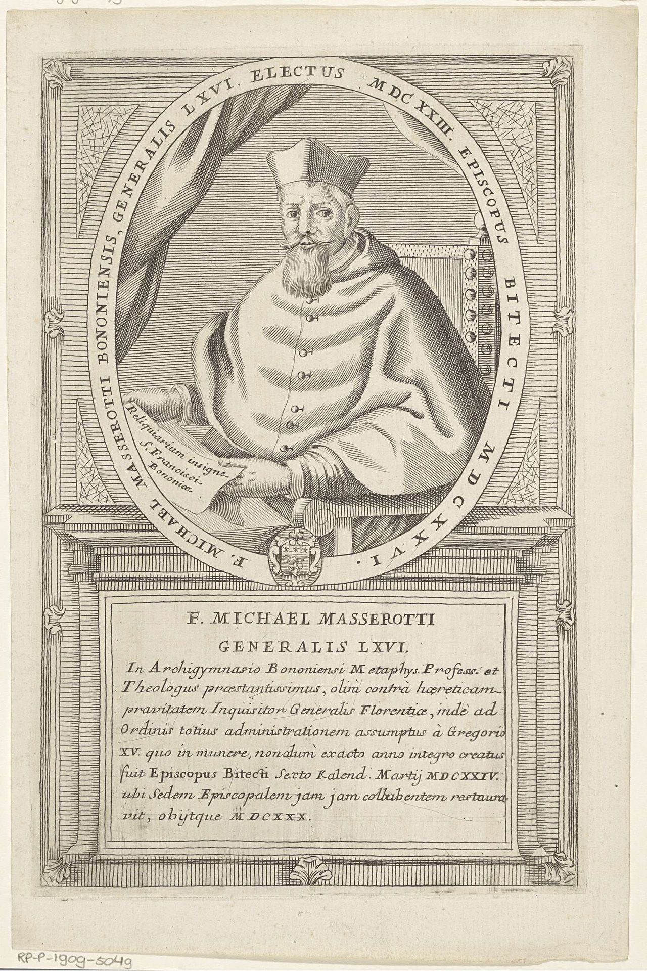 Portret van Miguel Misserotti, 66ste Minister Generaal van de franciscaner orde by Antonio Luciani
