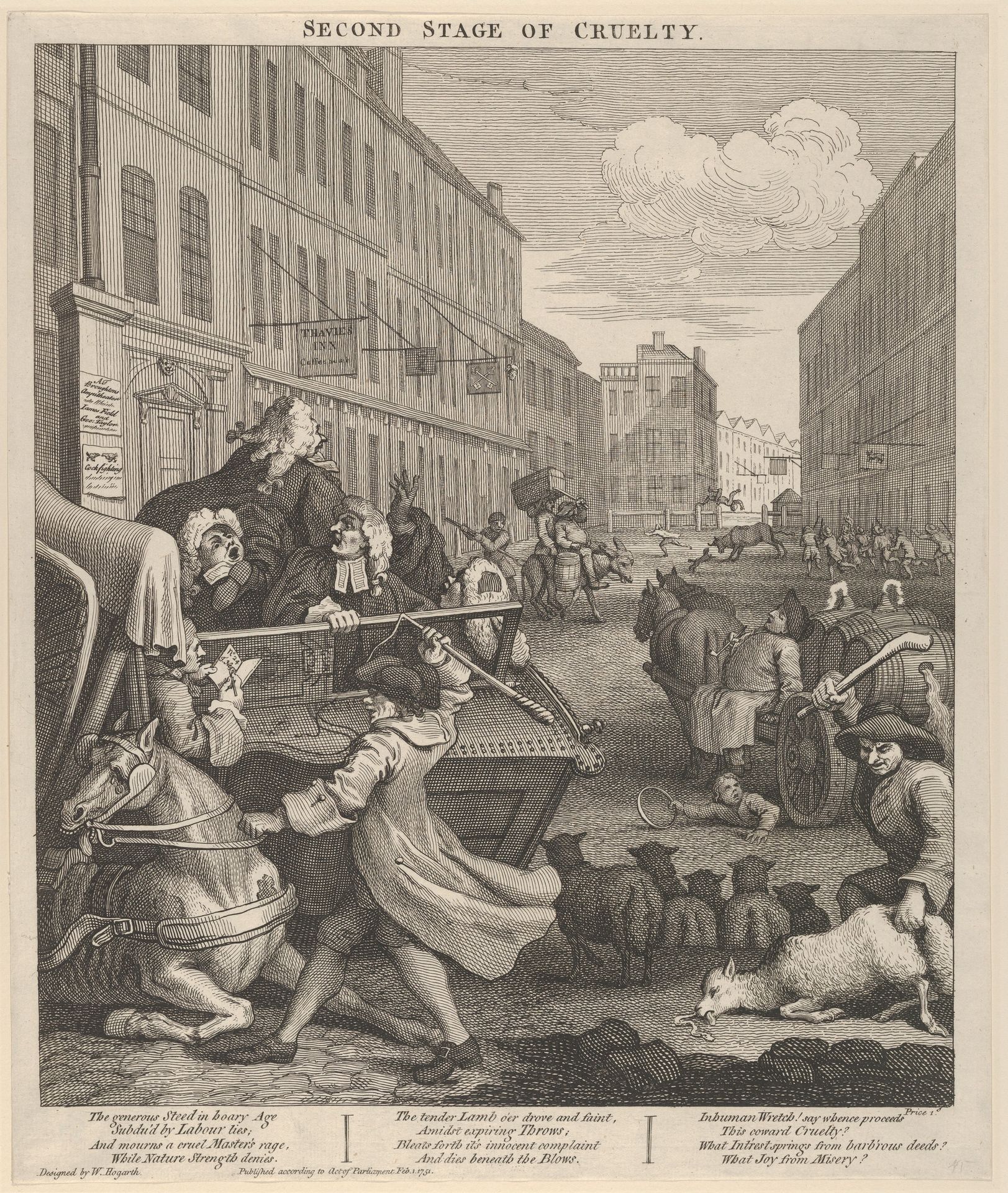 The Second Stage of Cruelty (The Four Stages of Cruelty) by William Hogarth